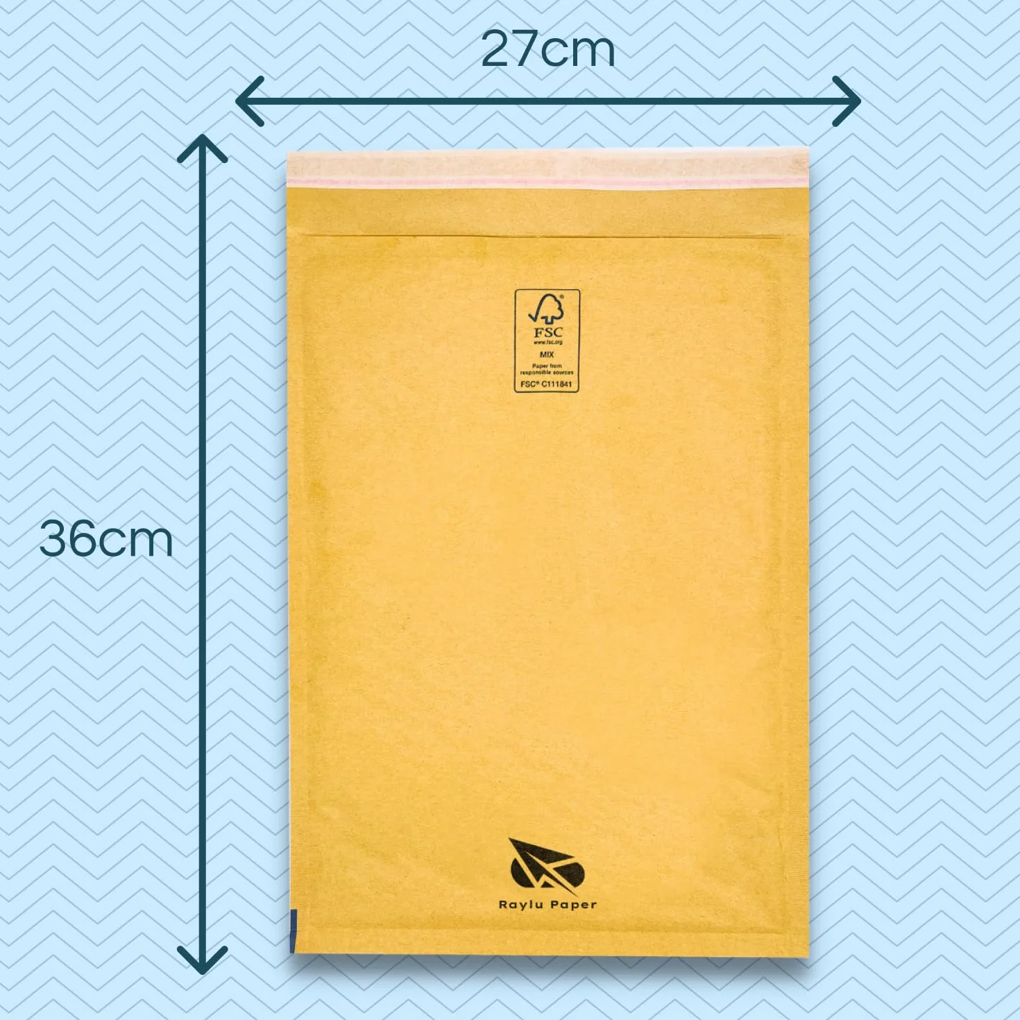 Raylu Paper® - Opakowanie 10 pakowanych kopert z bąbelkami Kraft z samoprzylepnym zapięciem, wyściełane koperty Kraft do wysyłki w kolorze brązowym 10 sztuk (270x360 mm)