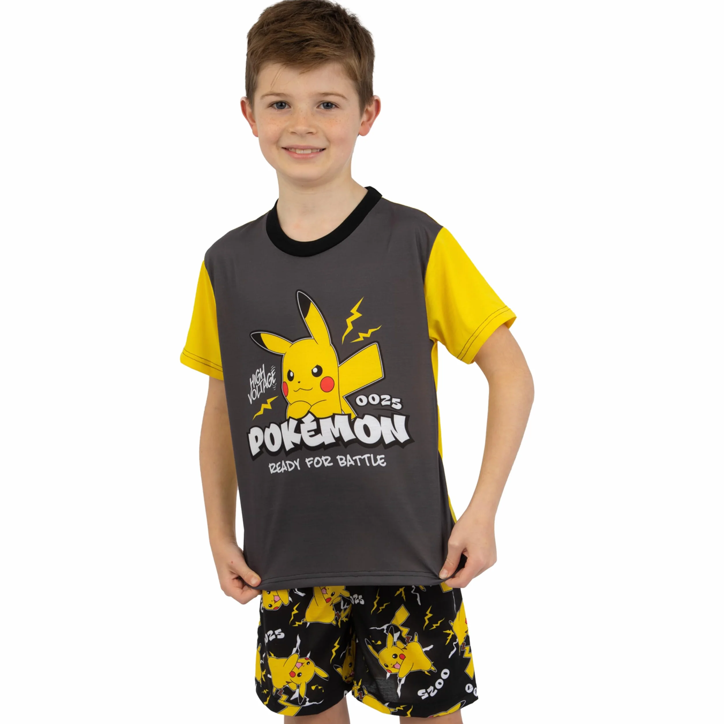 Pokémon Piżama | Piżama Chłopięca Pikachu | Piżama dla Chłopców | Zestaw Krótkiej Piżamy Chłopięcej z Krótkim Rękawem