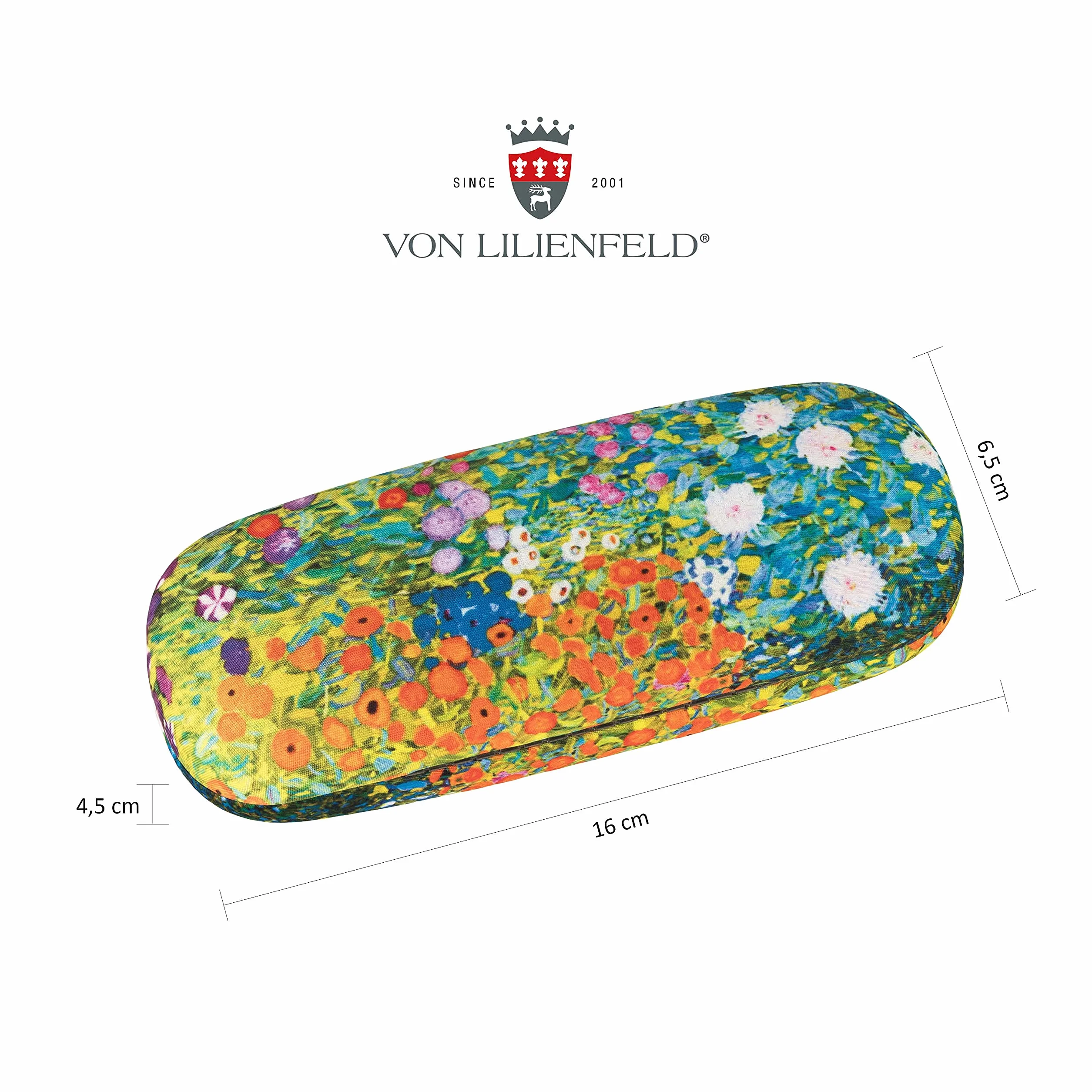 VON LILIENFELD futerał na okulary maki okulary mikrofibra ściereczka do czyszczenia okularów pudełko na okulary solidny futerał pokryty materiałem