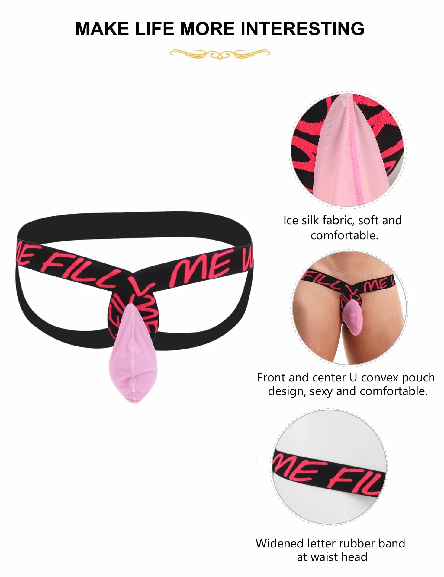 ohyeahlady Jockstrap Męskie stringi Szykowne Duży Rozmiar Stringi Sznurek Tanga Bielizna Męska Bielizna Wiszące Majtki Sportowe