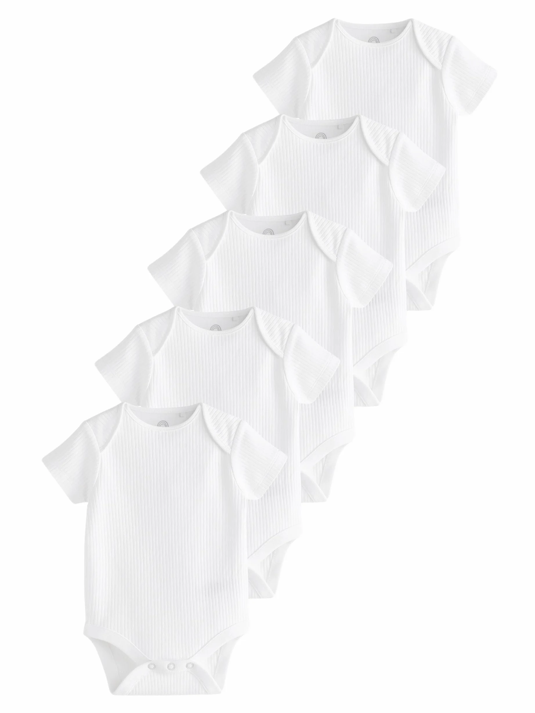 NEXT Noworodki unisex Zestaw 5 prążkowanych body niemowlęcych z krótkim rękawem