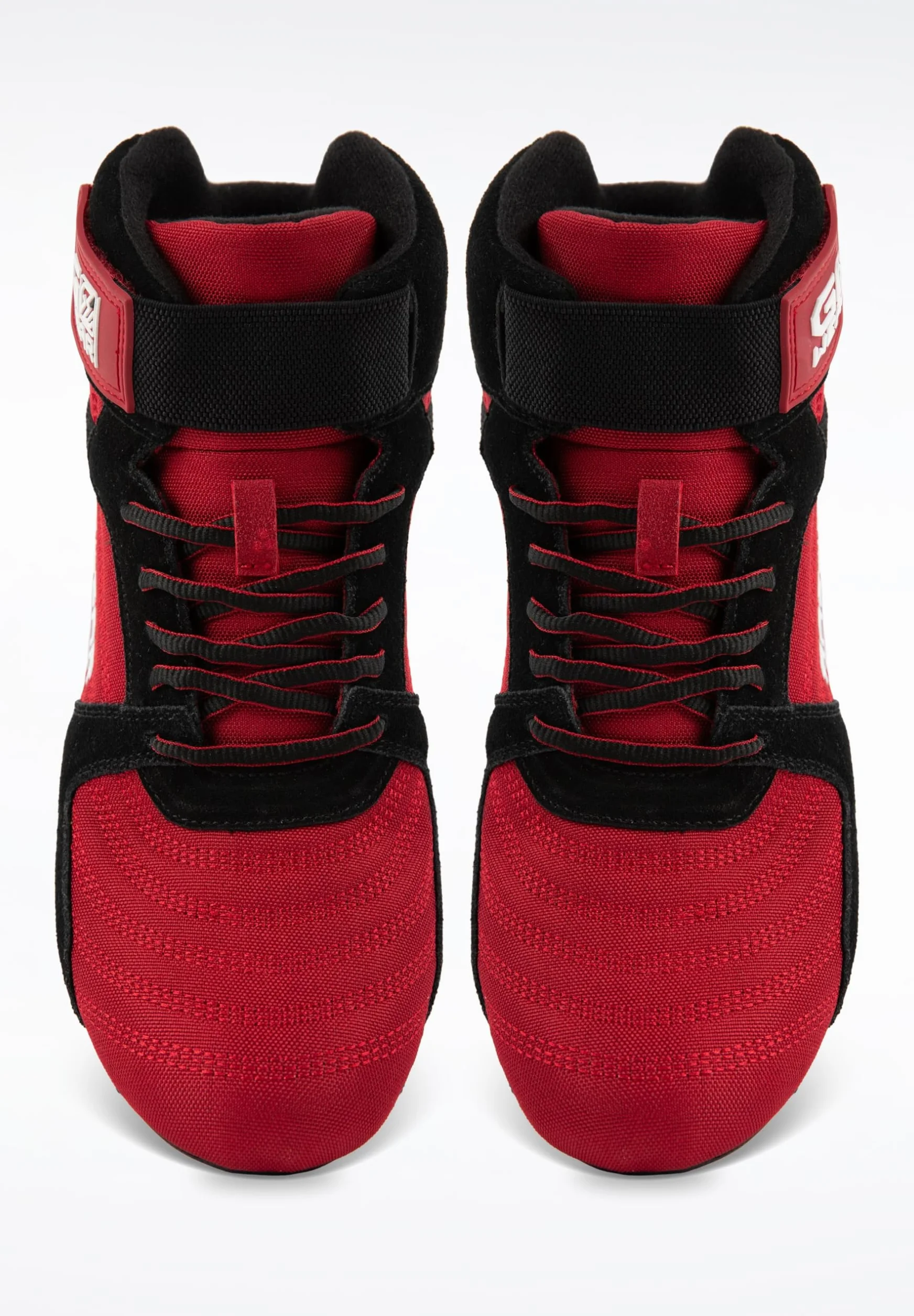 Gorilla Wear Gwear Pro High Tops czerwono-czarne buty do kulturystyki i fitnessu z logo, lekkie, wygodne, idealne na siłownię, sport, trening siłowy