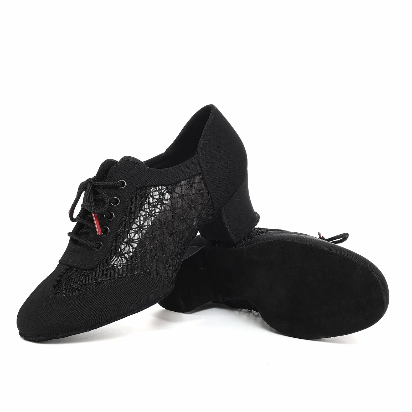 Buty do Tańca Latynoskiego Salsa dla Kobiet Zamknięty Palec Sznurowane Damskie Buty do Tańca Towarzyskiego Treningowego