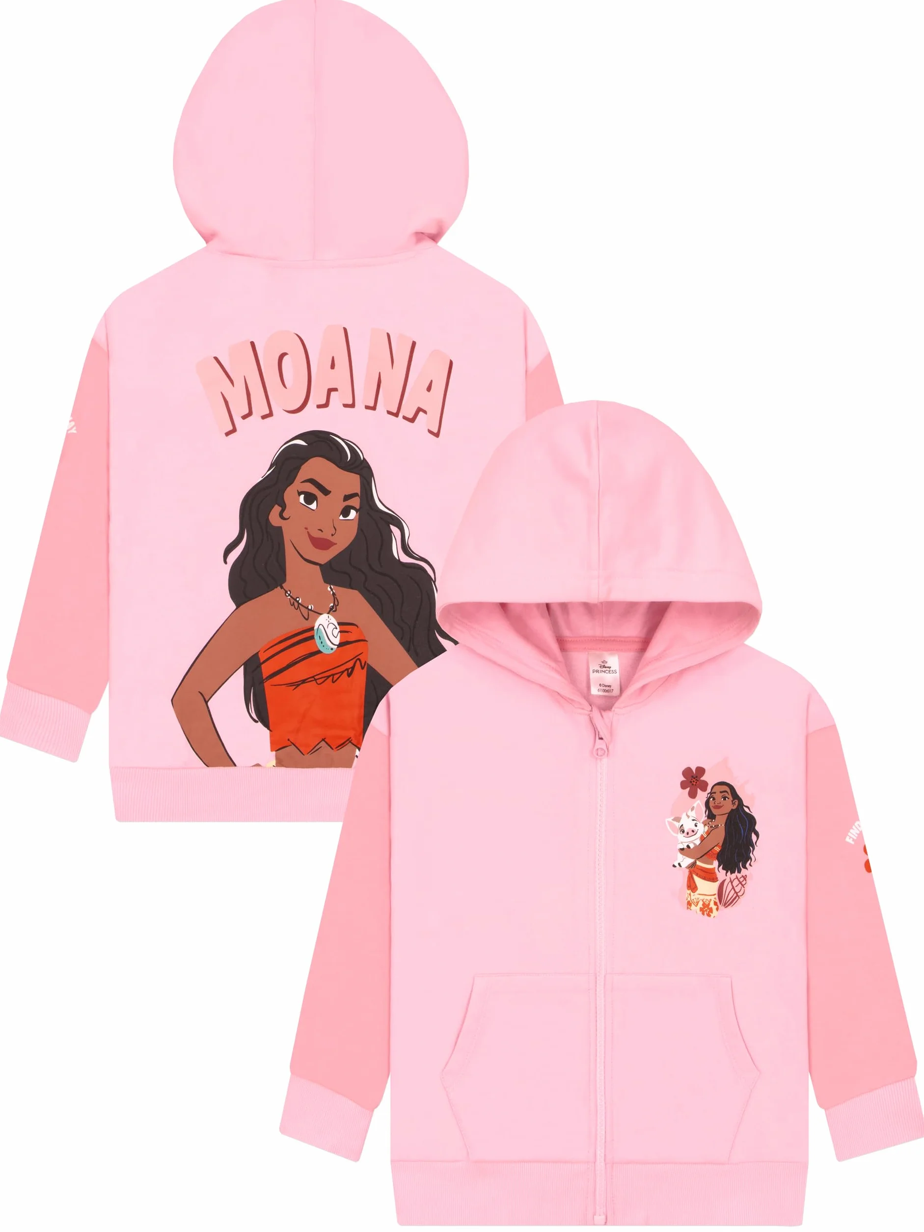 Disney Moana Bluza Z Kapturem Dla Dziewczynek, Różowa Bluza Rozpinana, Bawełniana Skoczek Moana