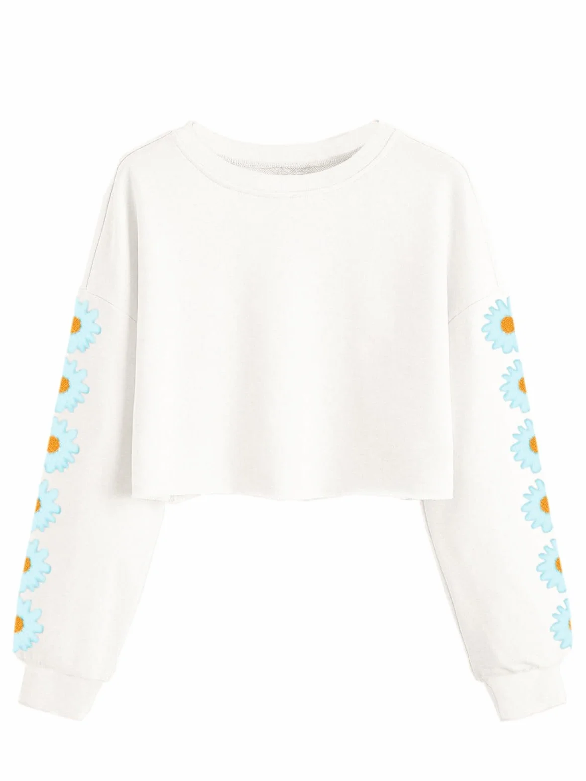 Imily Bela Dziewczęce bluzy Daisy Pinted koszulka z długim rękawem Cute Kids Pullover Crop Tops Casual odzież