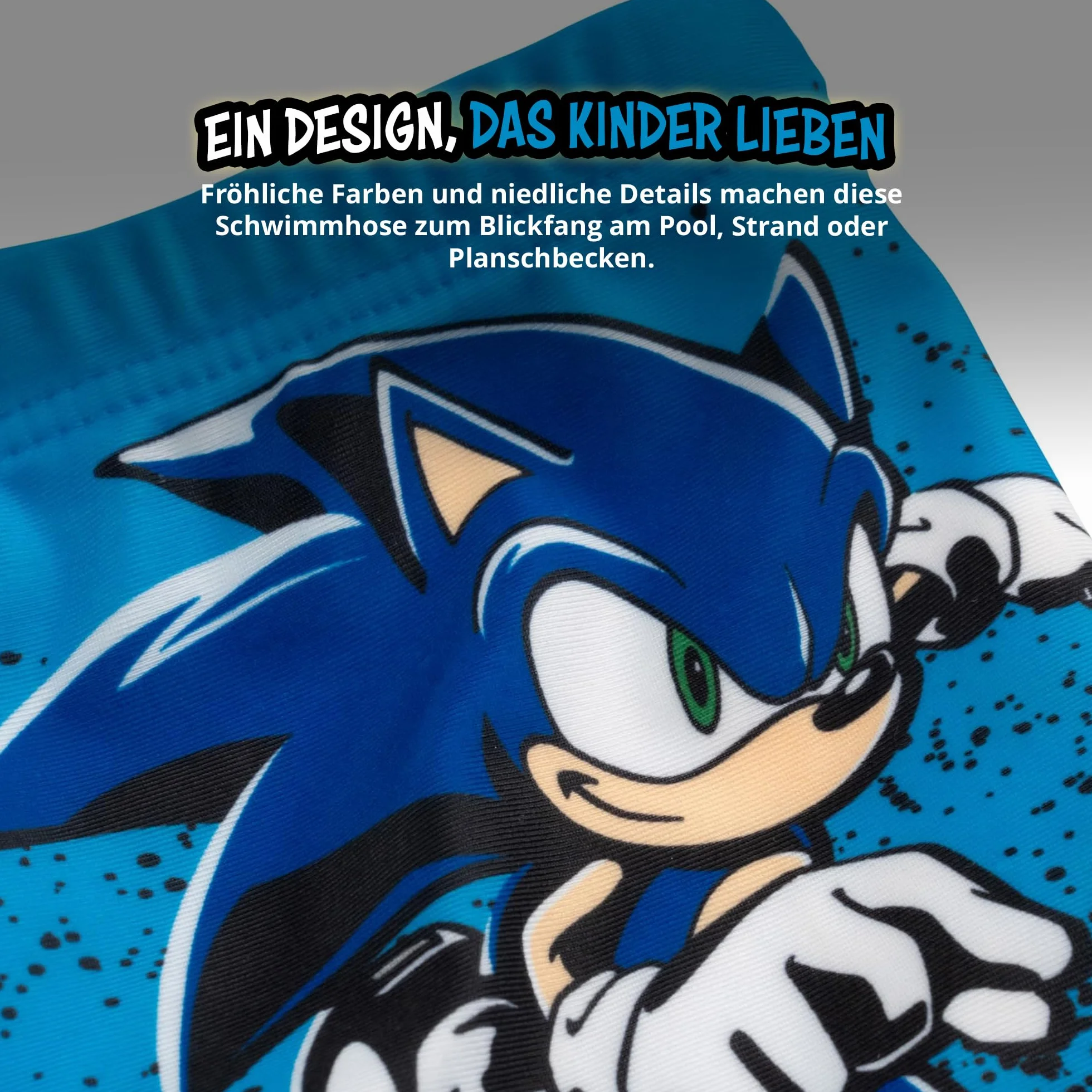 United Labels Sonic The Hedgehog kąpielówki dla chłopców – Top Speed dziecięce spodnie do pływania odzież kąpielowa spodnie niebieskie