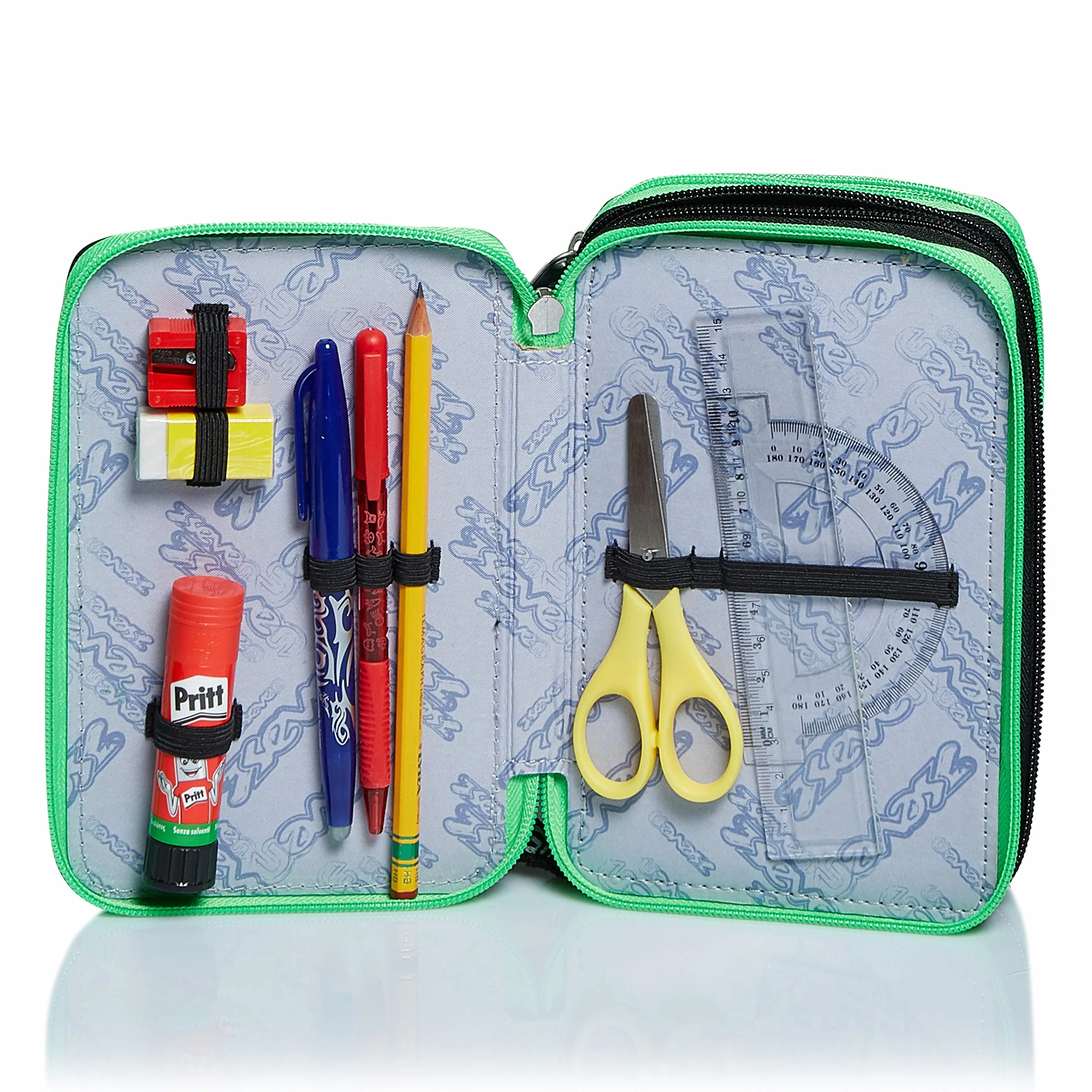 ALPHA BEAT Seven Pencil Case Pen Bag Multicolor Box for Stationery XXL 3 Compartments