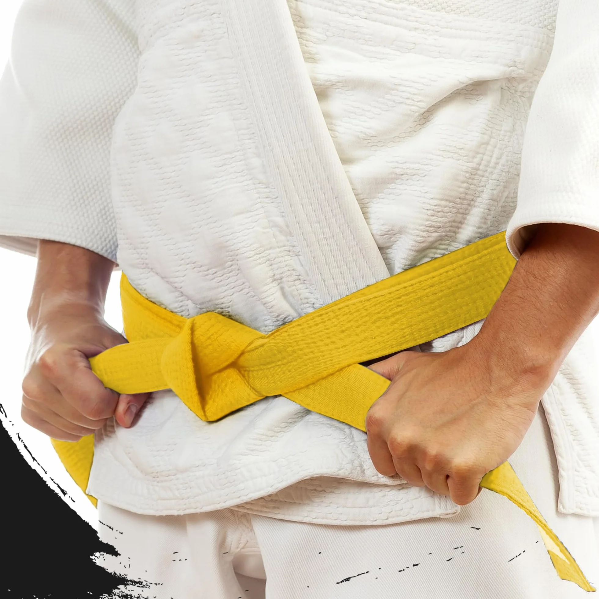 2 sztuki pasków Judo Karate, do sztuk walki, karate, judo, bawełna, paski taekwondo, profesjonalny pasek do karate aikido dla dzieci i dorosłych, pasek do sportów walki, żółty, 240 cm