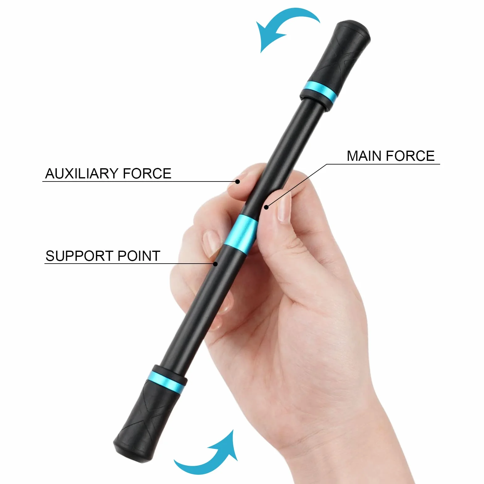 OSDUE Spinning Pen,Rolling Pen do ćwiczeń Palec,antypoślizgowa końcówka pióra antypoślizgowego dla lepszej elastyczności inteligencji