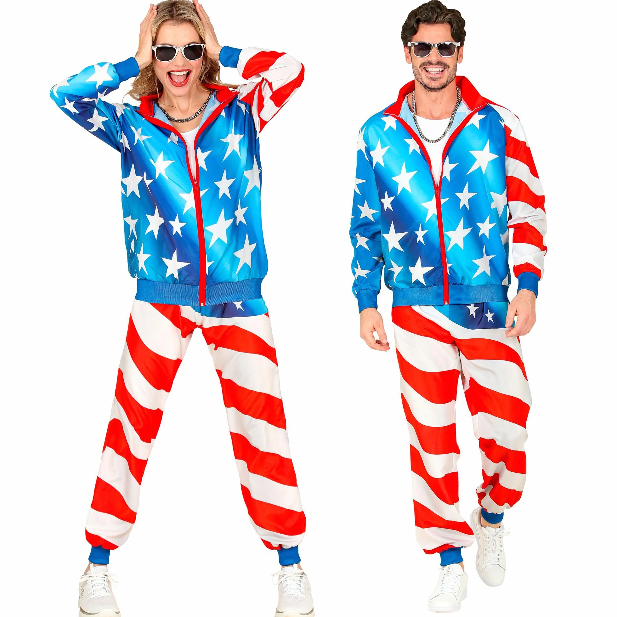 W WIDMANN MILANO Party Fashion – kostiumowy dres, motywy, USA, strój z lat 80., dres do biegania na karnawał i imprezę