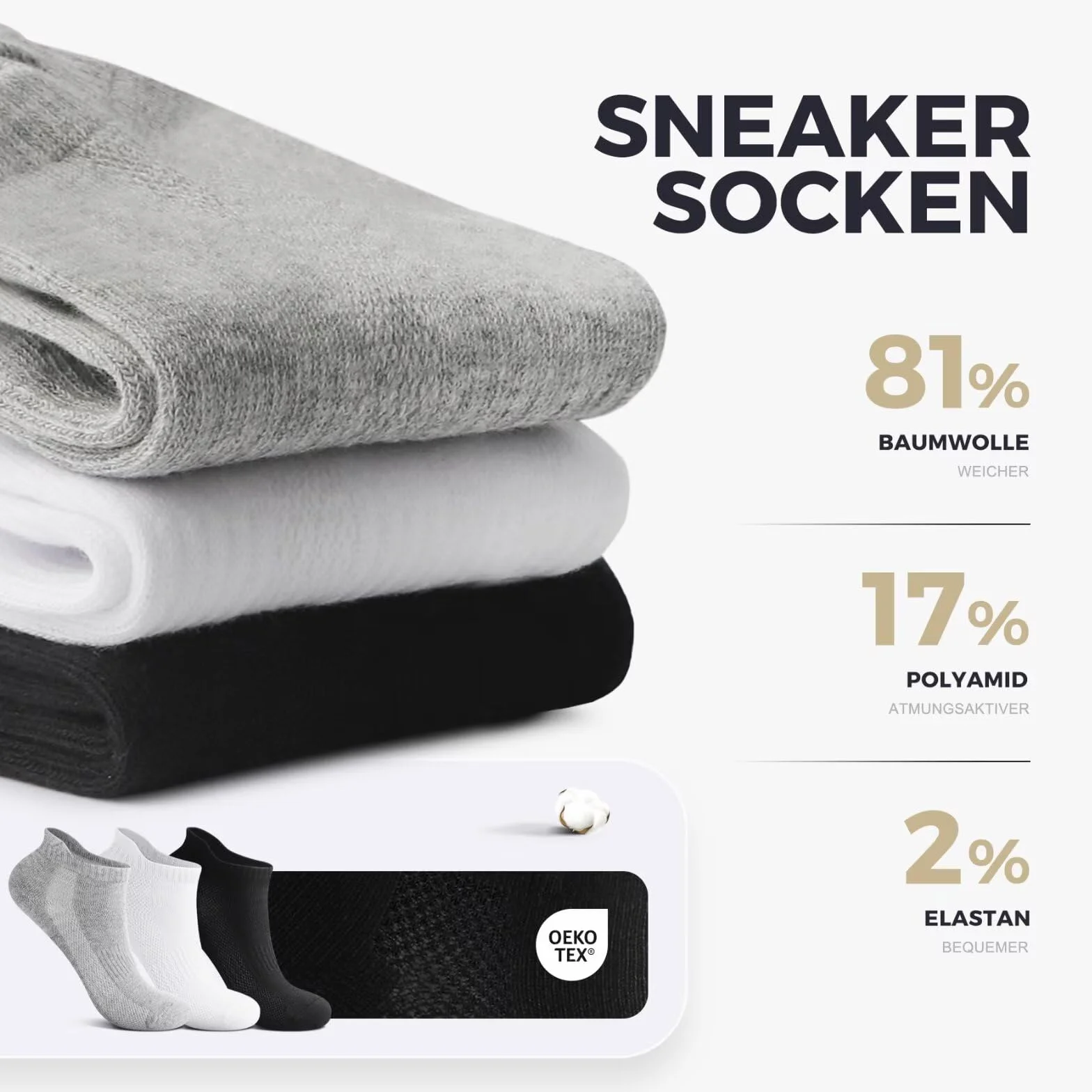 YouShow 10 par skarpet do sneakersów, dla kobiet i mężczyzn, skarpety sportowe, krótkie, oddychające, do biegania, bawełniane, półskarpety