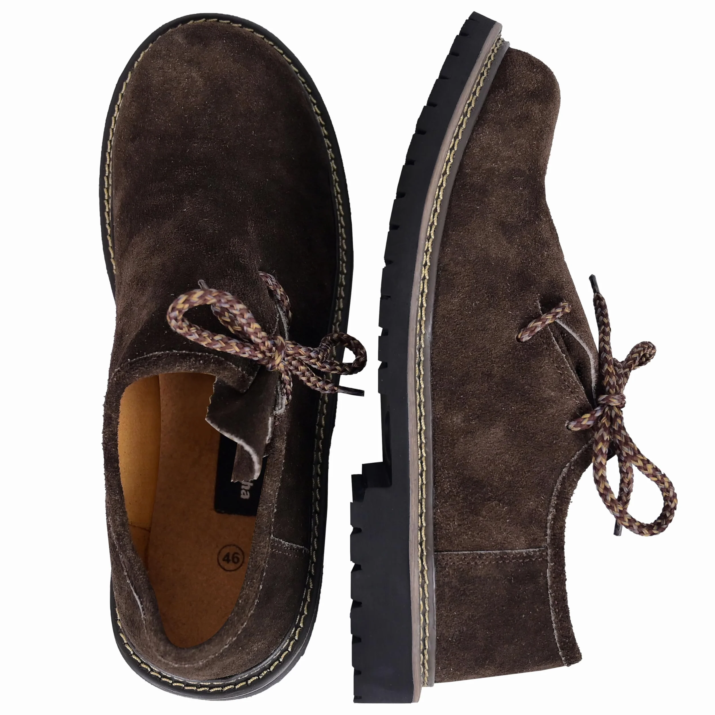 Męskie buty do stroju ludowego, wysokiej jakości buty ludowe dla mężczyzn, skórzane buty na Oktoberfes