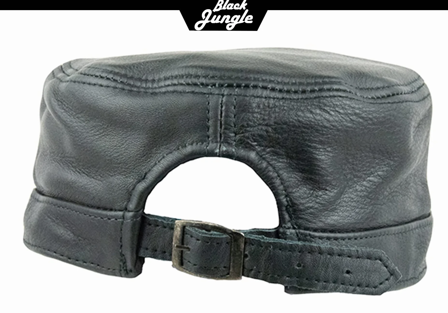Black Jungle Castro Army Cap skórzana czapka wojskowa, czapka motocyklowa, rozmiar uniwersalny, czarny, jeden rozmiar