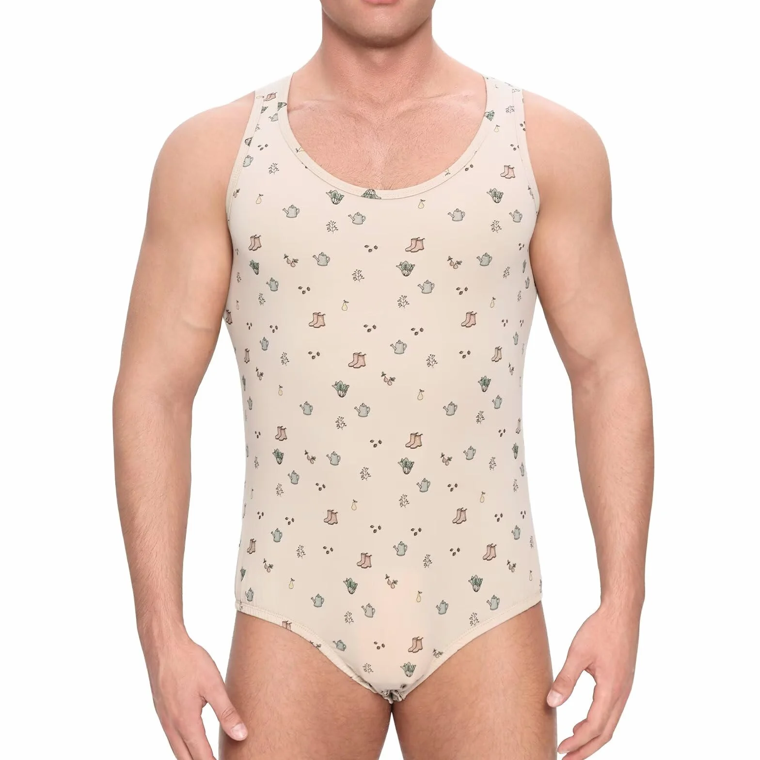 Landofgenie Body Męskie Bez Rękawów Top Kombinezon Piżama Onesie dla Dorosłych