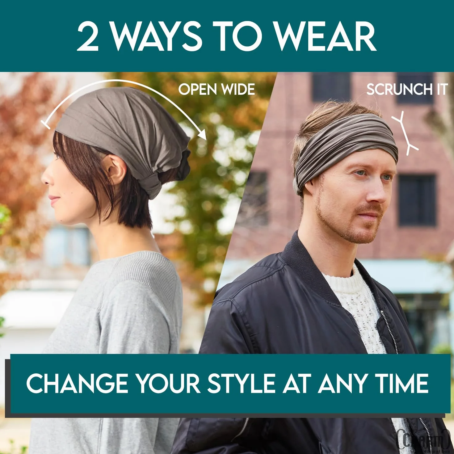 CHARM Opaski na Głowę do Włosy na Czoło dla Mężczyzn i Kobiet - Japonii Lekka Szeroka Damska Męska Opaska Typ Bandana Bieganie Sportowa do Trening Jogi Rozmiar M Czarny & Ciemnoniebieski 2-Pack