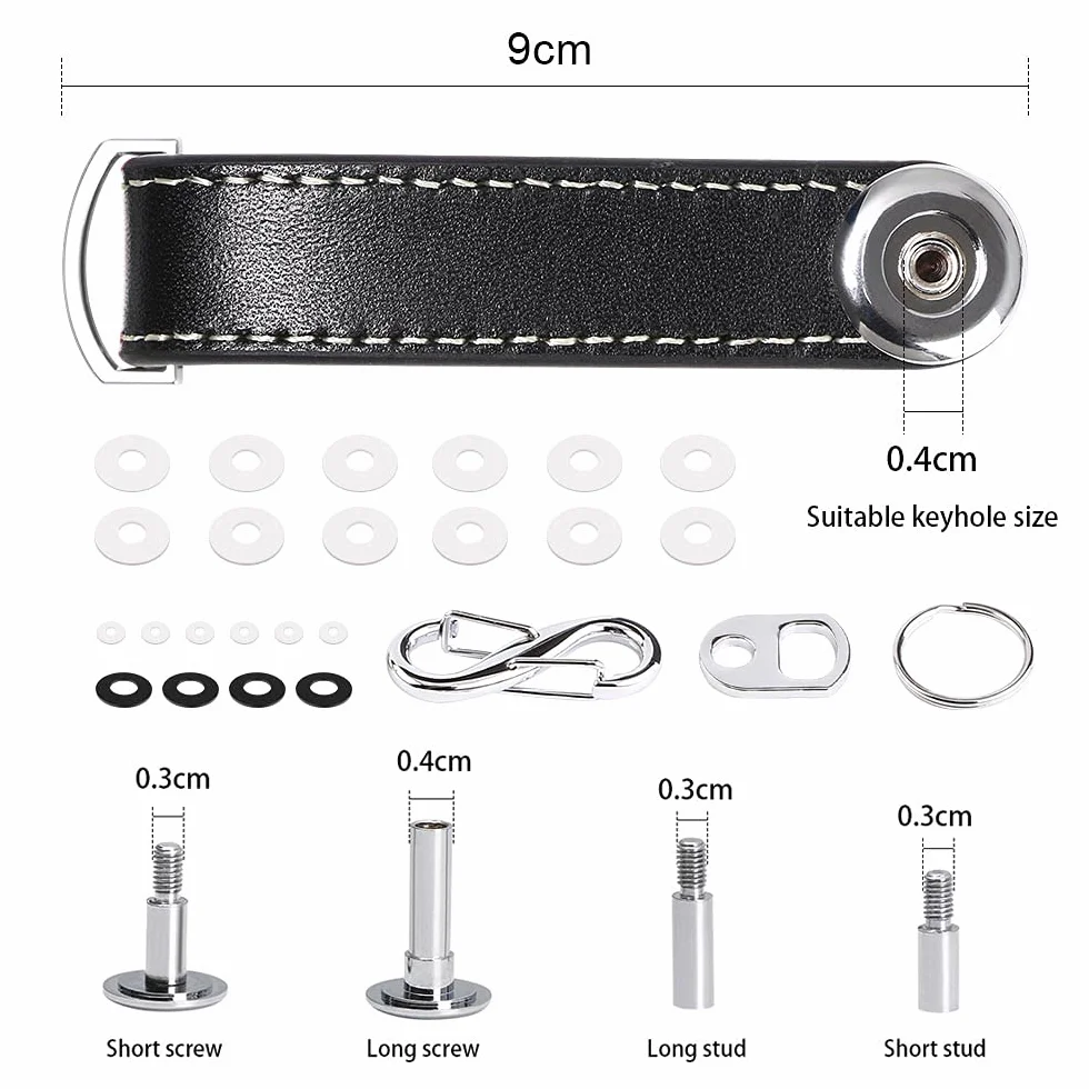 flintronic® Skórzane breloczki do kluczy męskie | odpinany brelok | inteligentny brelok kieszonkowy, stylowe pudełko prezentowe (mieści 10-12 wielu kluczy)