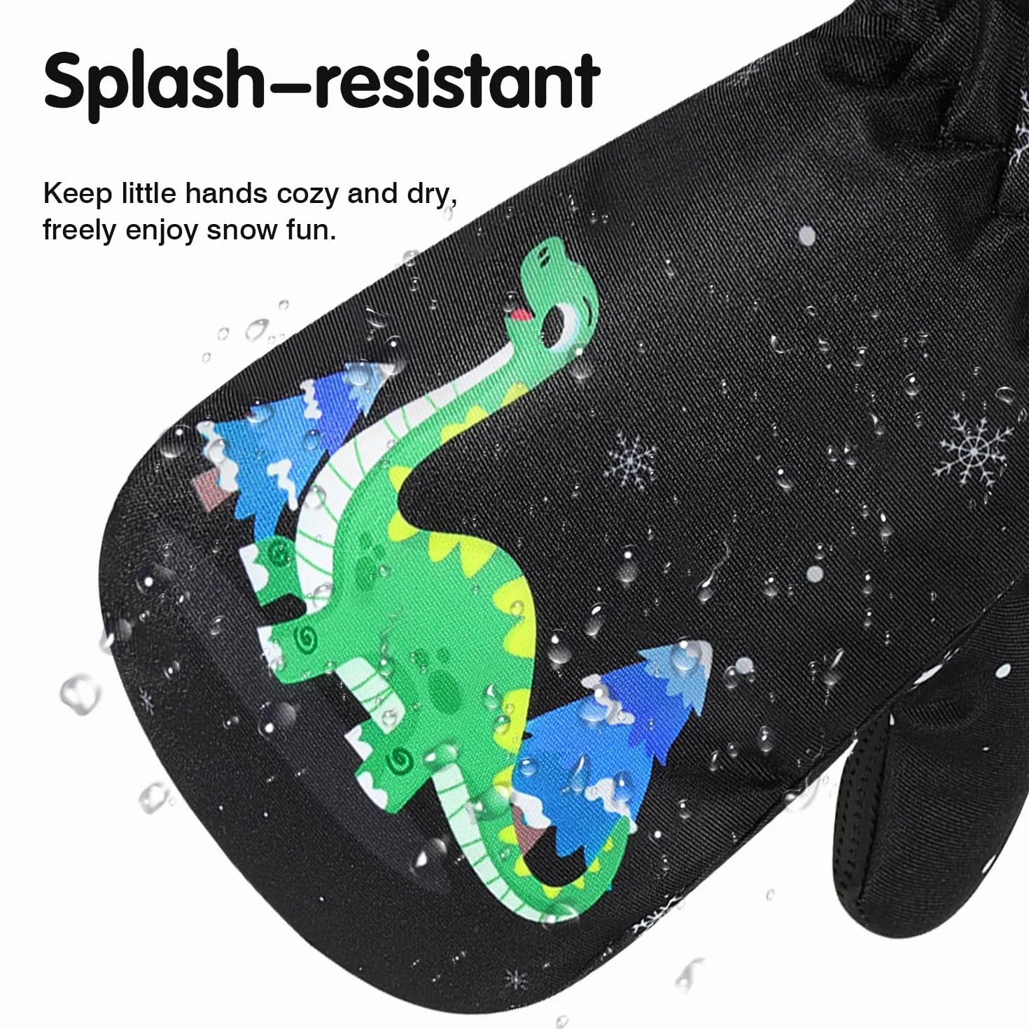MoKo Toddler Mittens, Ski Kids Gloves, Waterproof & Windproof Mittens for Girls Boys, Thermal Warm Fleece Winter Snow Gloves for Kids