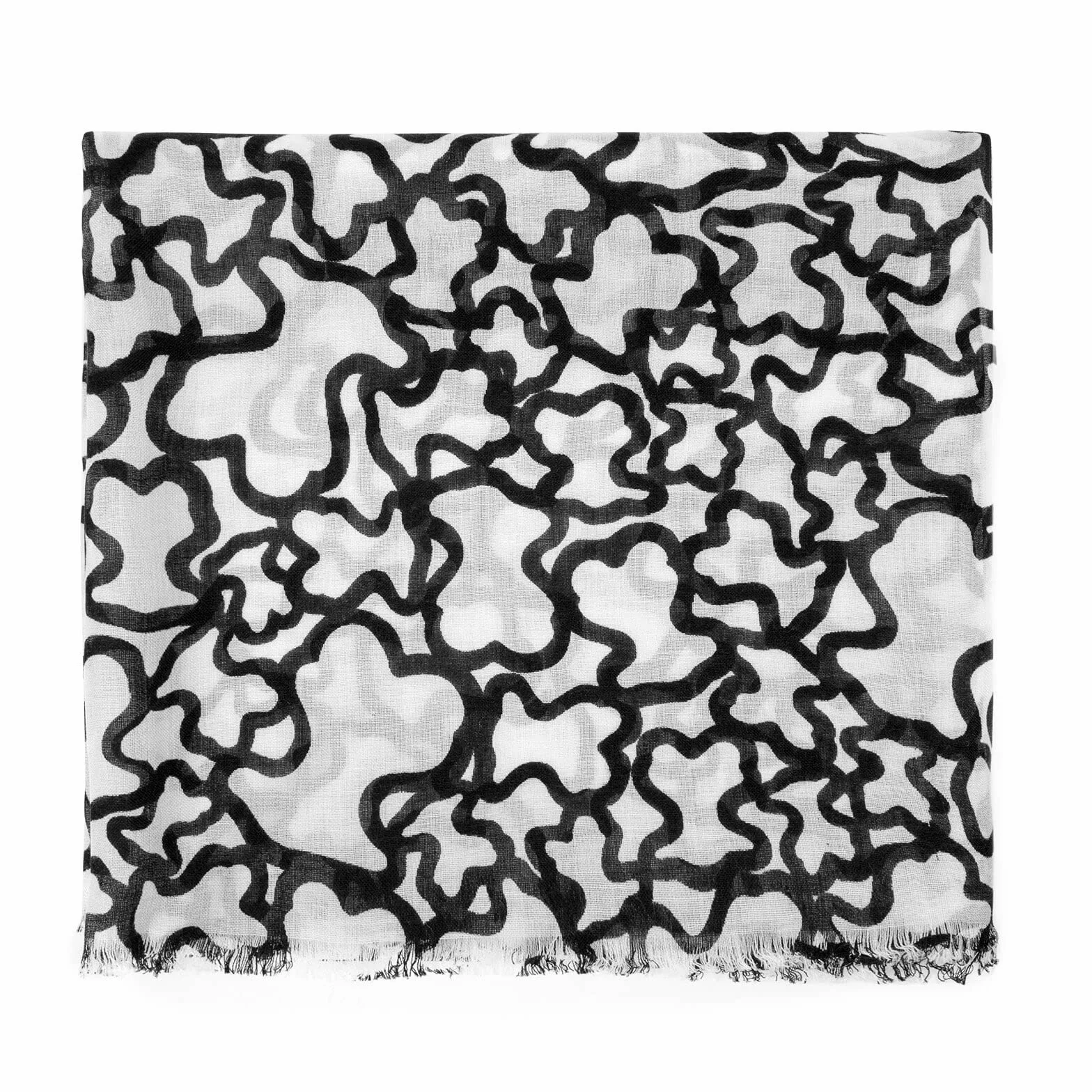 Tous Kobiety Kaos Szal, Czarny/Szary, 180 x 70