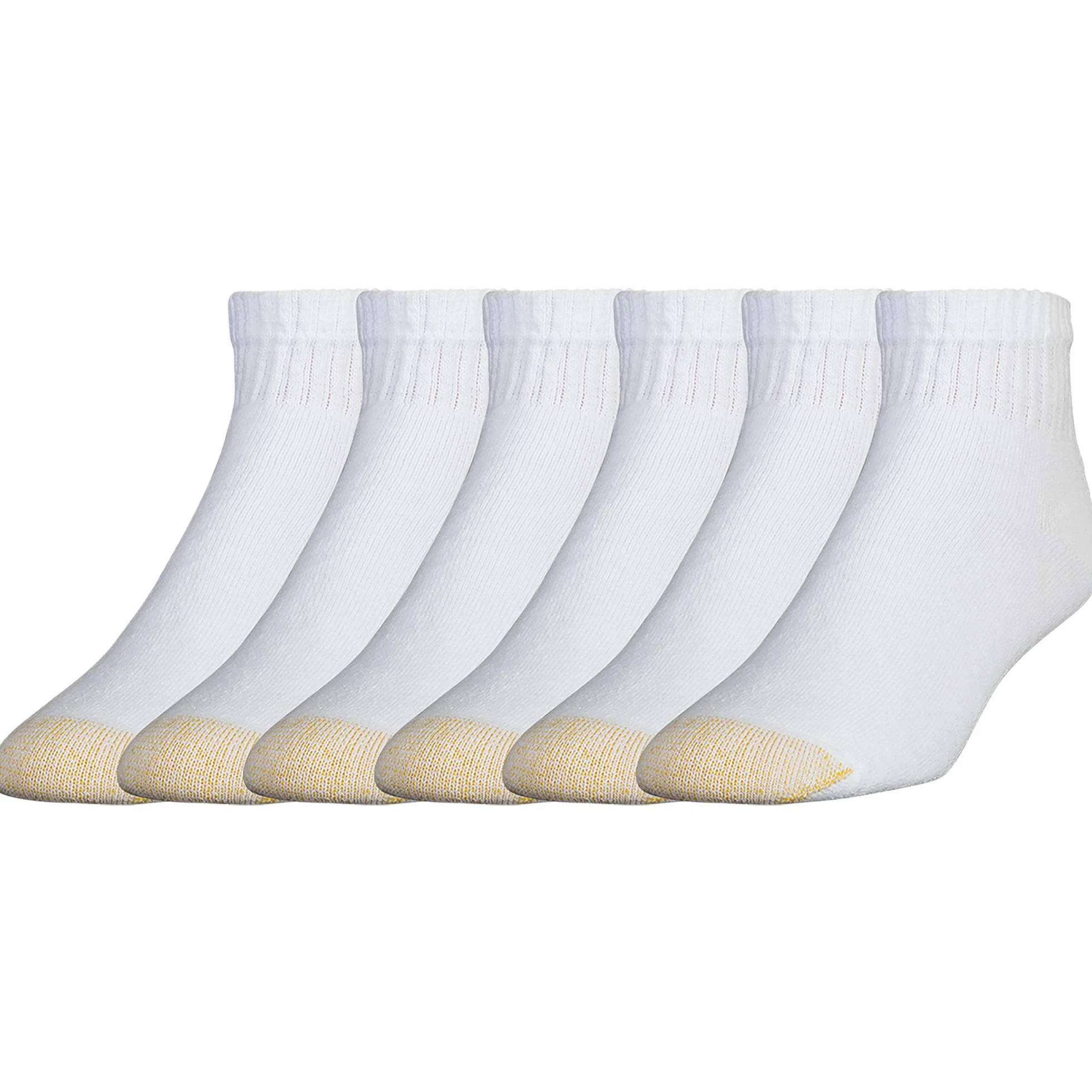 GOLDTOE Men's 656P Cotton Ankle Athletic Socks, Multipairs, White (6-Pairs), Large