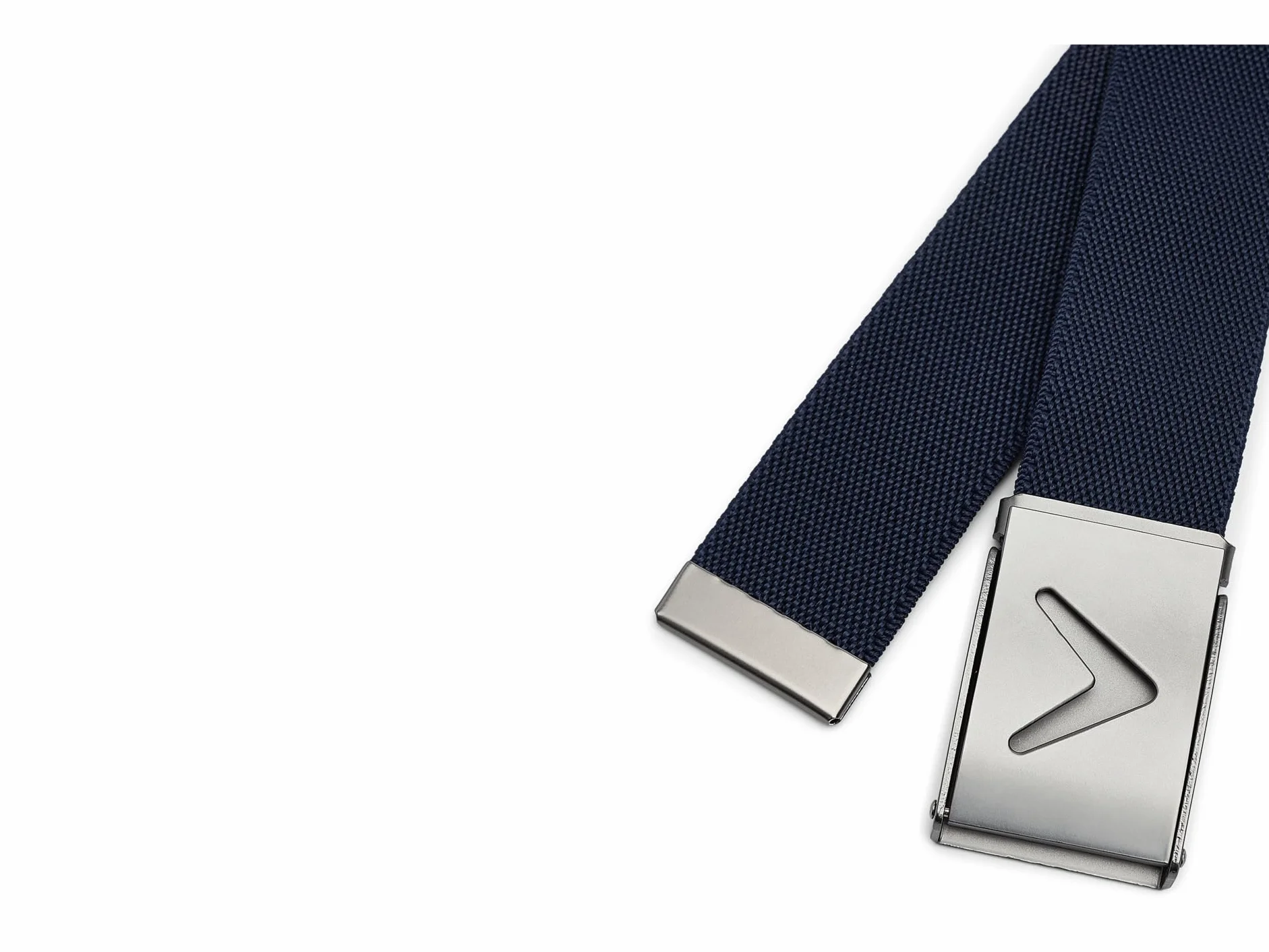 Callaway Męski pasek golfowy z logo V, trwały, teksturowany, rozciągliwy materiał, metalowa końcówka i regulowana klamra, jednolity kolor