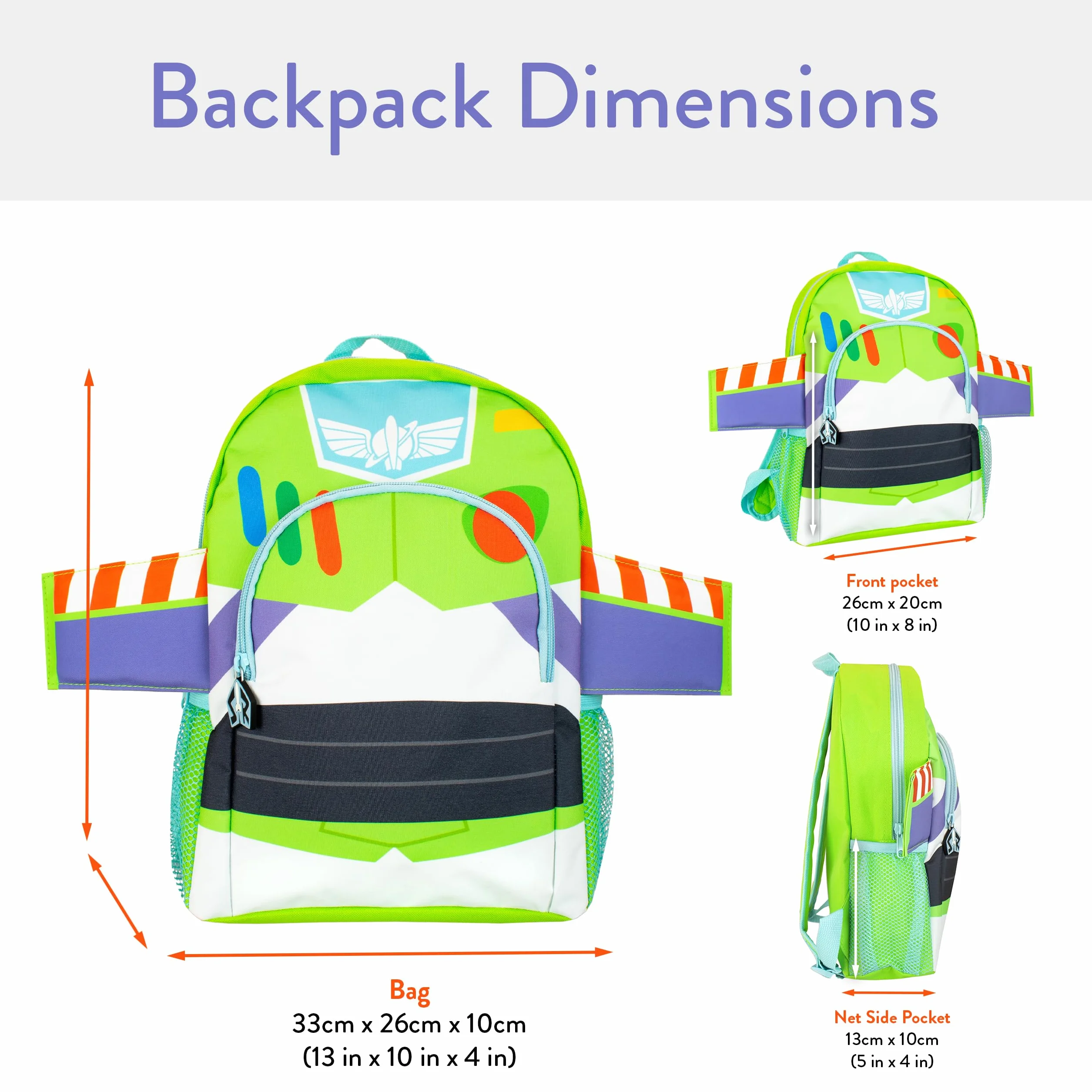 Disney Plecak dziecięcy Toy Story Buzz Lightyear Zielony, Zielony, Taille unique, Plecak dziecięcy