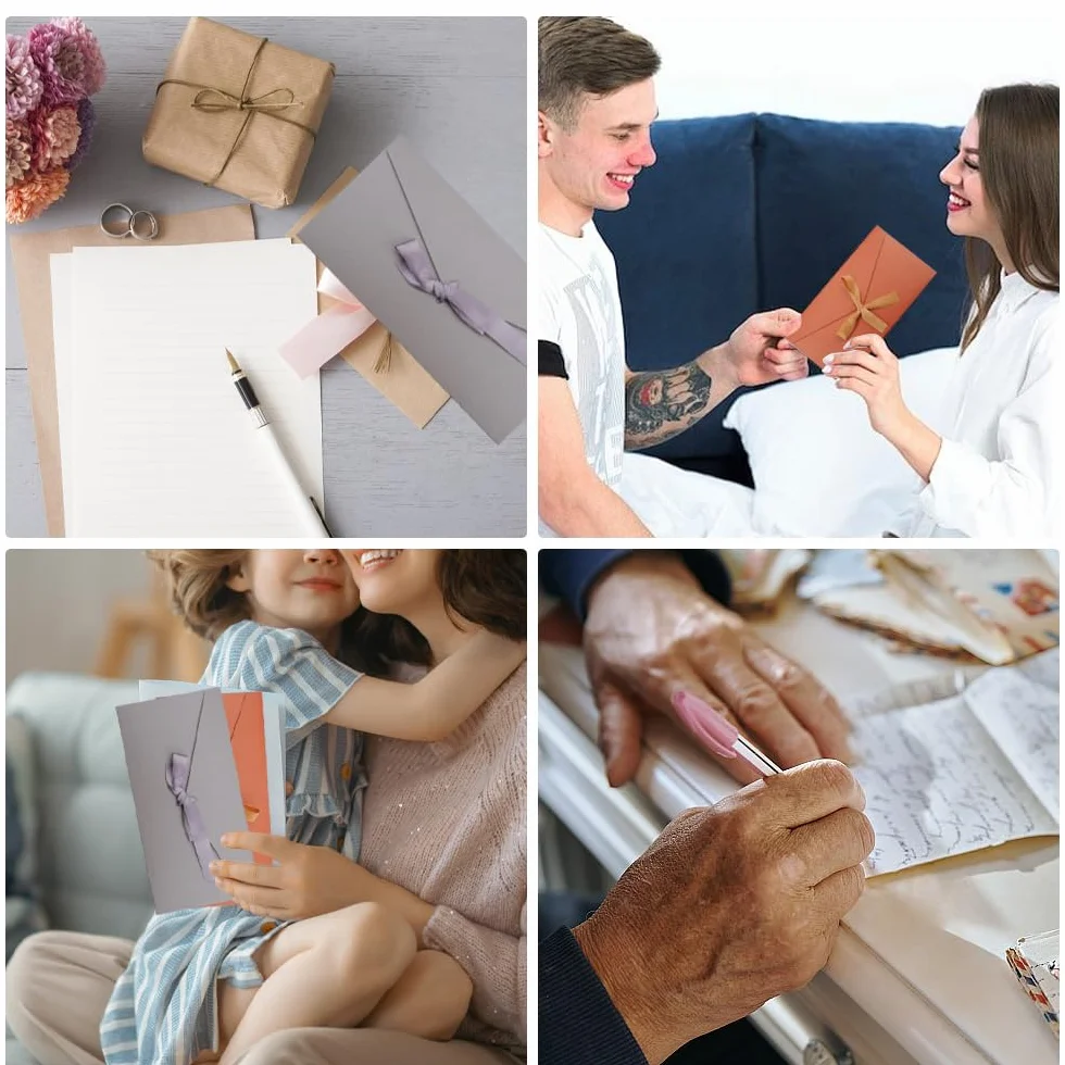 15 sztuk kolorowych kopert w stylu retro z papieru kraft, kolorowe koperty z wstążkami 22 x 11 cm, koperty idealne na karty podarunkowe, bony świąteczne, kartki świąteczne, bilety koncertowe