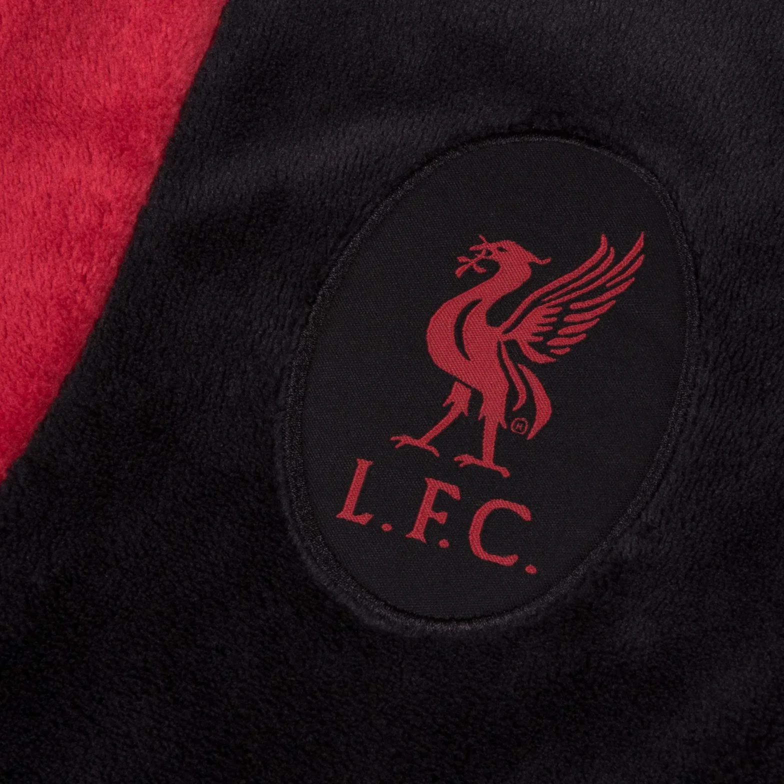 Liverpool FC szlafrok dla chłopców z kapturem polar dla dzieci oficjalny prezent piłkarski, Czarny, 13-14 lat