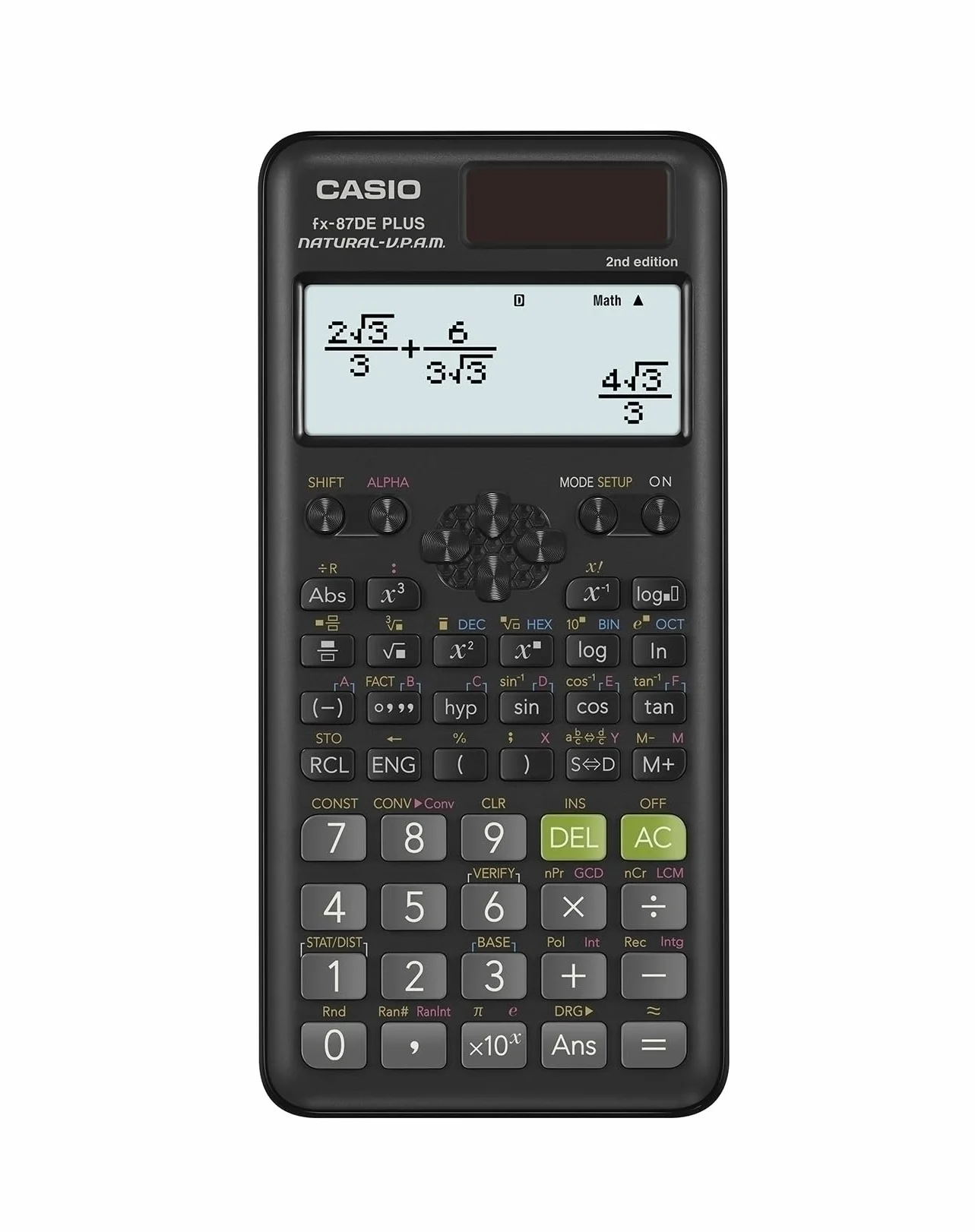 Casio FX-87DEPLUS-2 Kalkulator Naukowy, Czarny, 16.15 x 7.7 x 1.11 cm