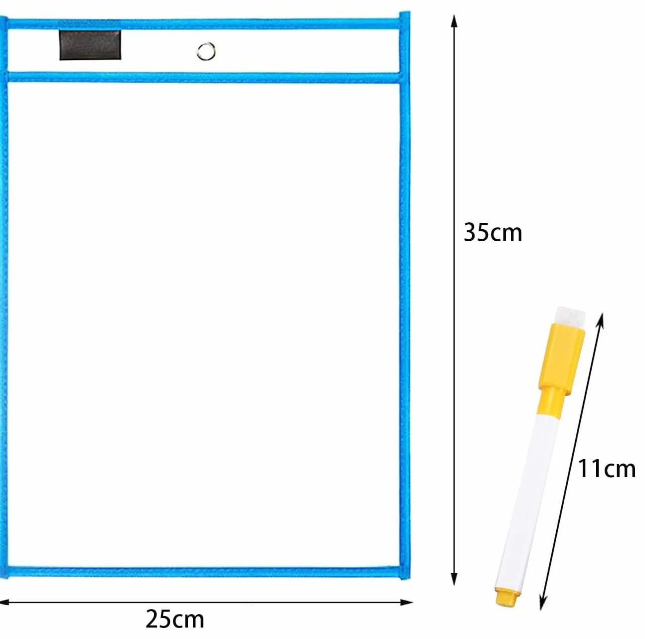 10 sztuk torebek Dry Erase, zmywalne, przezroczyste etui, wielokrotnego użytku, na przybory piśmiennicze, wielokolorowe, zmywalne na sucho, do klasy, biura, domu