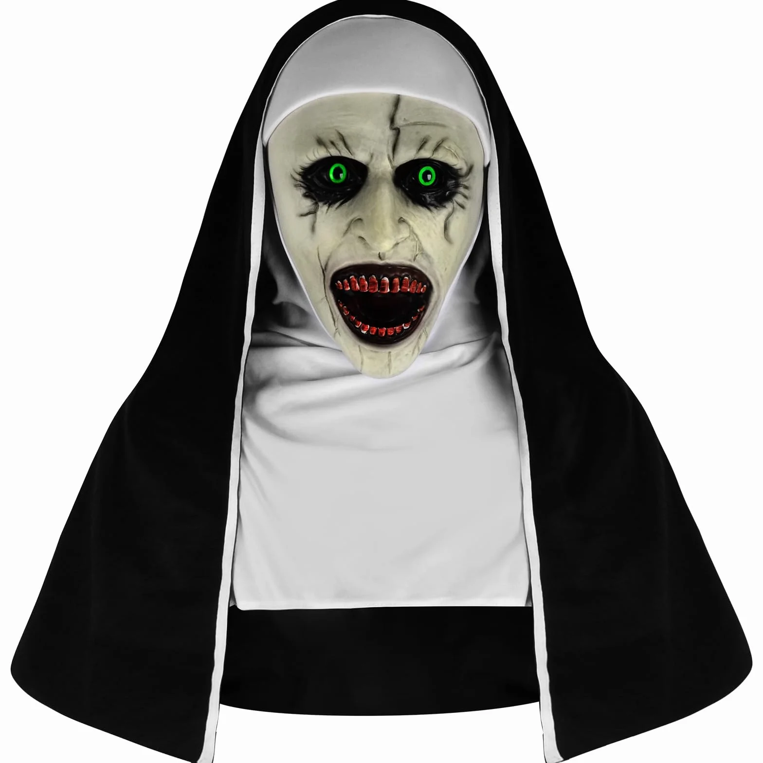 Maska Halloween zakonnica maska ​​horroru Dekoracja Halloween, maska ​​zakonnicy cosplay straszna maska ​​Maski Halloween kostium, maska ​​lateksowa maski szkieletowe horror dekoracja na Halloween