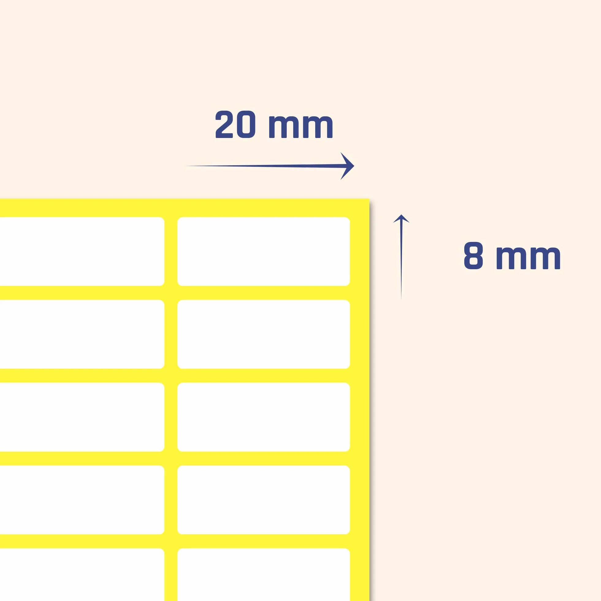 1000 Sztuk, 20 x 8 mm - Małe Białe Naklejki Cenowe Etykieta Samoprzylepna Do Pisania
