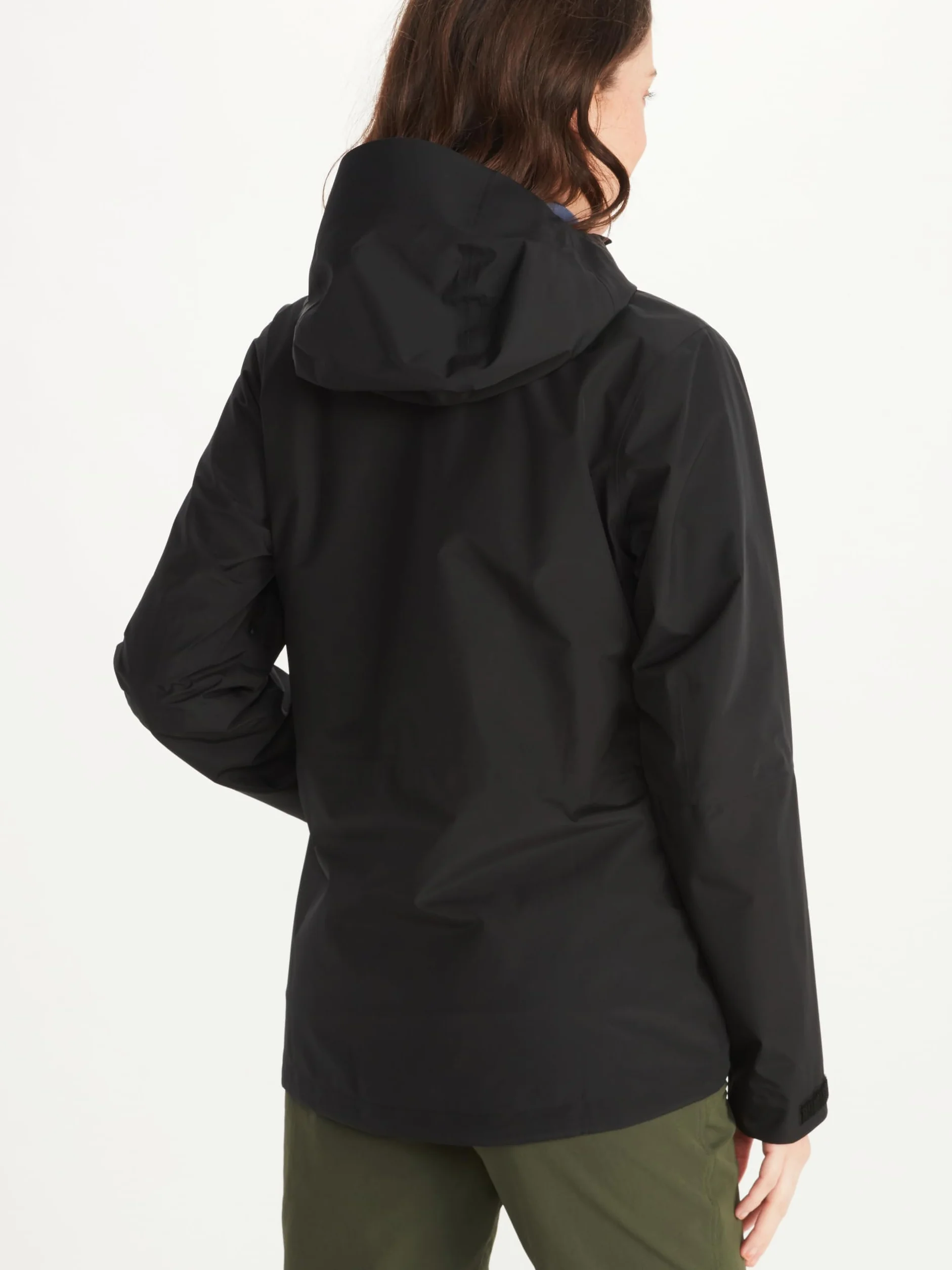 Marmot Kobiety Wm's Minimalist Jacket, Wodoodporna kurtka przeciwdeszczowa GORE-TEX, oddychający płaszcz przeciwdeszczowy z kapturem, lekka wiatrówka hardshell na wędrówki, Black, M