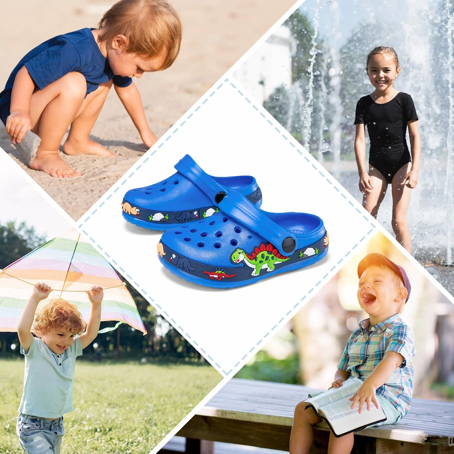 Dziecięce chodaki, buty ogrodowe, pantofle, uroczy dinozaur, sandały plażowe, lato, lekkie, na basen, kapcie prysznicowe, dla maluchów, chłopców, dziewcząt, buty do wody