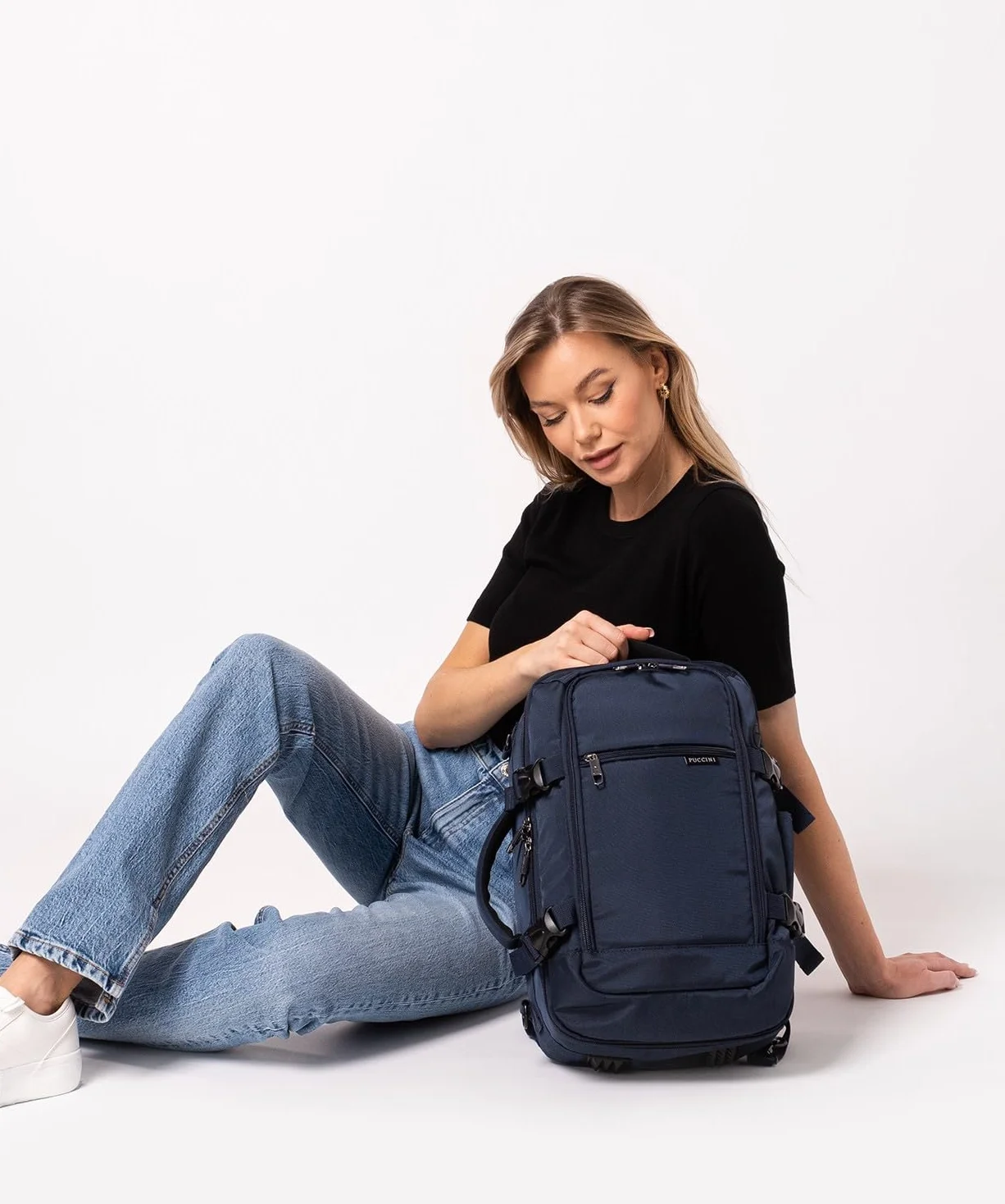 PUCCINI Easy Pack plecak podręczny do Ryanair, plecak podróżny, torba kabinowa, samolot, torba podróżna dla mężczyzn i kobiet, plecak wielofunkcyjny