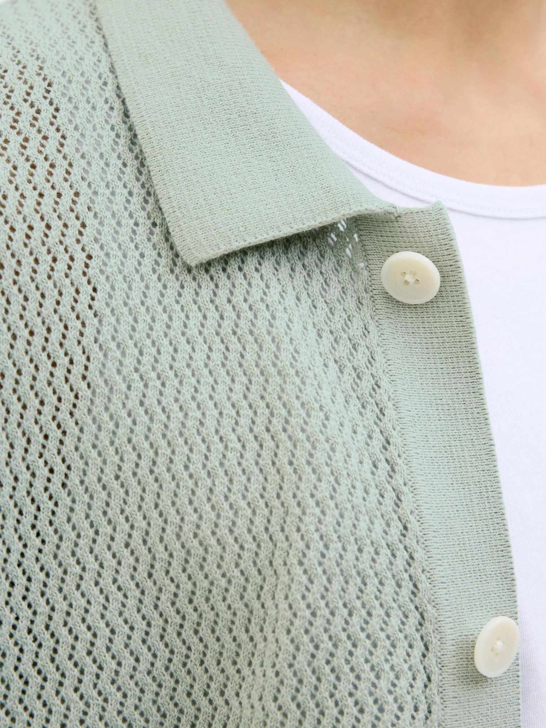 JACK & JONES Jprblaarto Knit Polo SS męska koszulka polo, Aqua Gray, M