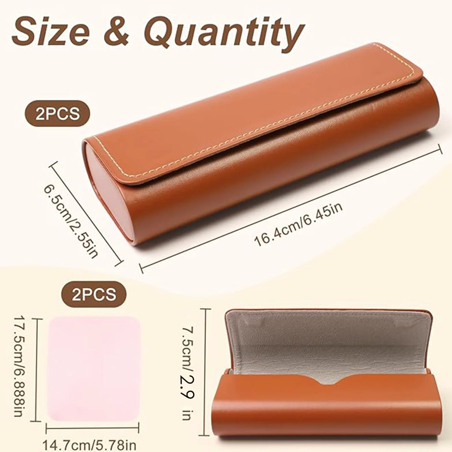 2 sztuki etui na okulary, hardcase, skórzane, metalowe, z zapięciem magnetycznym, przenośne etui na okulary przeciwsłoneczne w stylu vintage, pasuje do większości okularów, Czarny i br?zowy