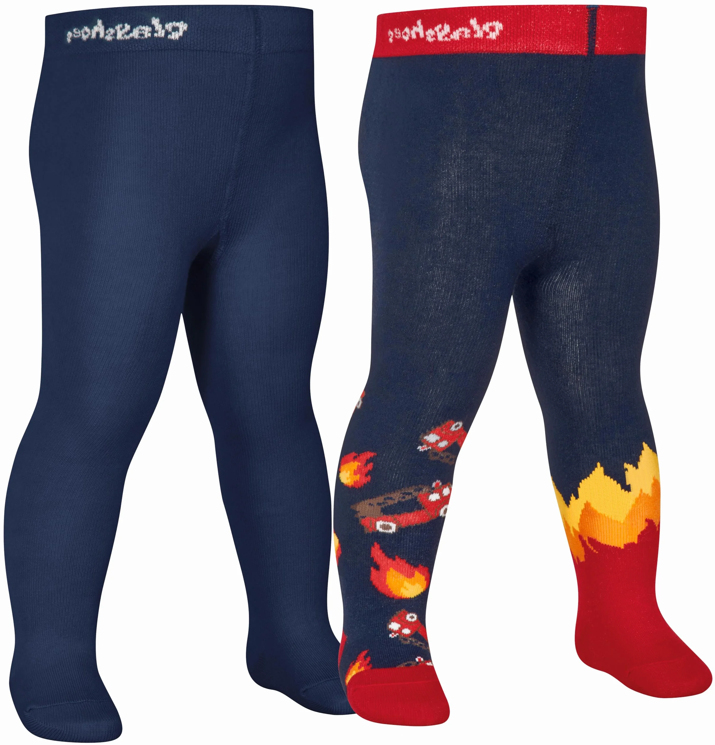 Playshoes Unisex dziecięce rajstopy strażackie, zestaw 2 sztuk, morskie, normalne