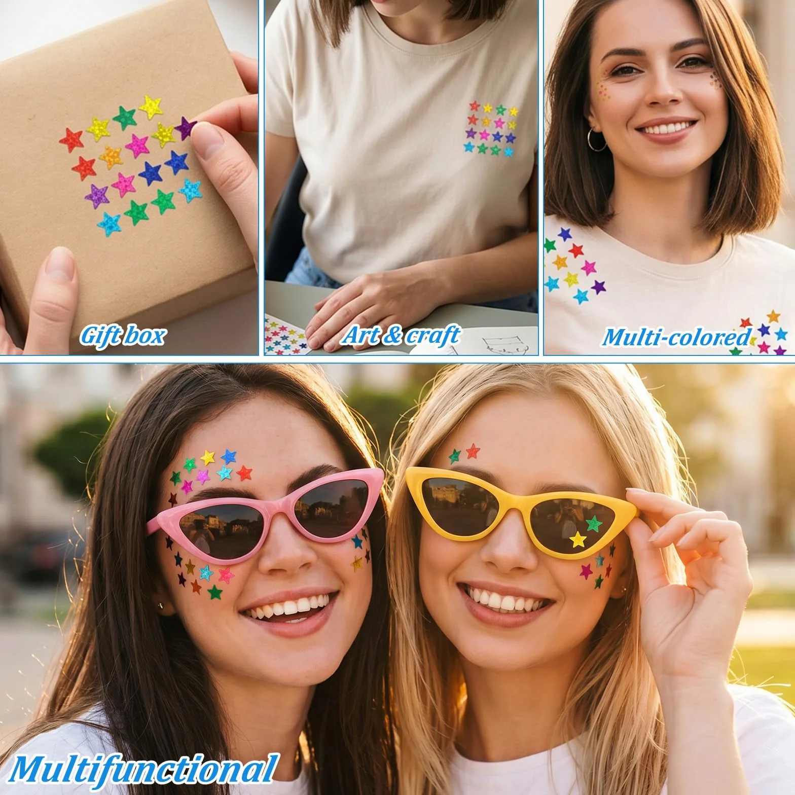 2700 sztuk kolorowych naklejek z gwiazdami, 8 mm, gwiazdy, brokatowe, gwiazdy, naklejki na prezent, kalendarz, nagrody, kartki z życzeniami, rzemiosło artystyczne