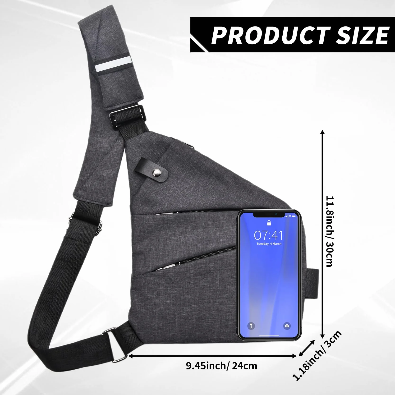 Torba podróżna antykradzieżowa, Crossbody na ramię na klatkę piersiową antykradzieżowa torba na ramię, torba na ramię z wieloma kieszeniami dla mężczyzn i kobiet