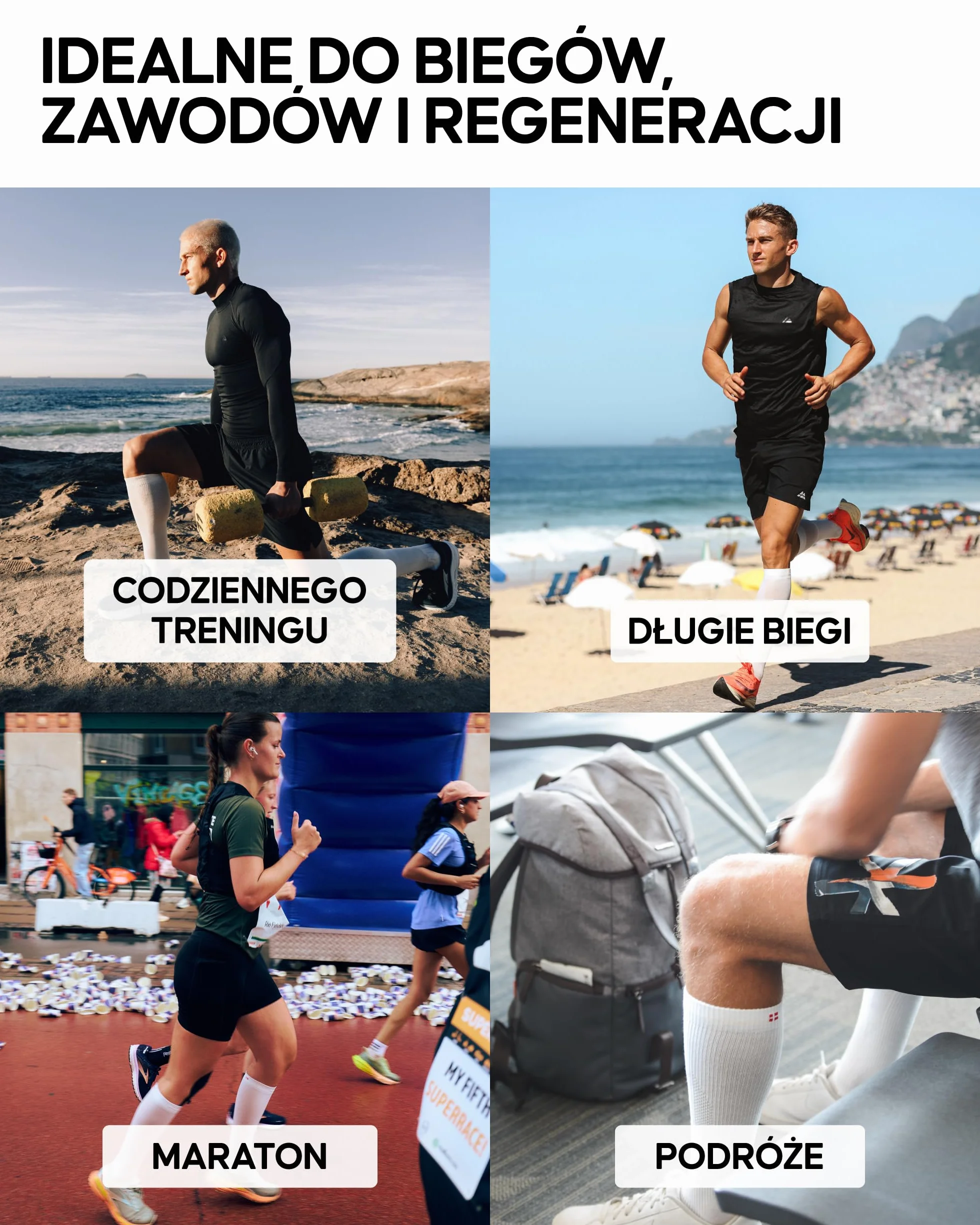 DANISH ENDURANCE Skarpety Kompresyjne do Biegania i Podróży, 21-26 mmHg, dla Kobiet i Mężczyzn, 2-Pak, Niebieski/Neonowy Żółty, 39-42