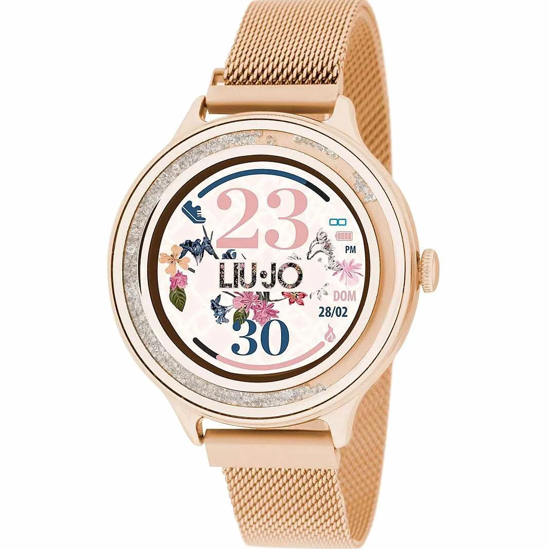 Liu Jo Jeans SWLJ050 damski zegarek cyfrowy smartwatch z bransoletką ze stali nierdzewnej, złoto, bransoletka