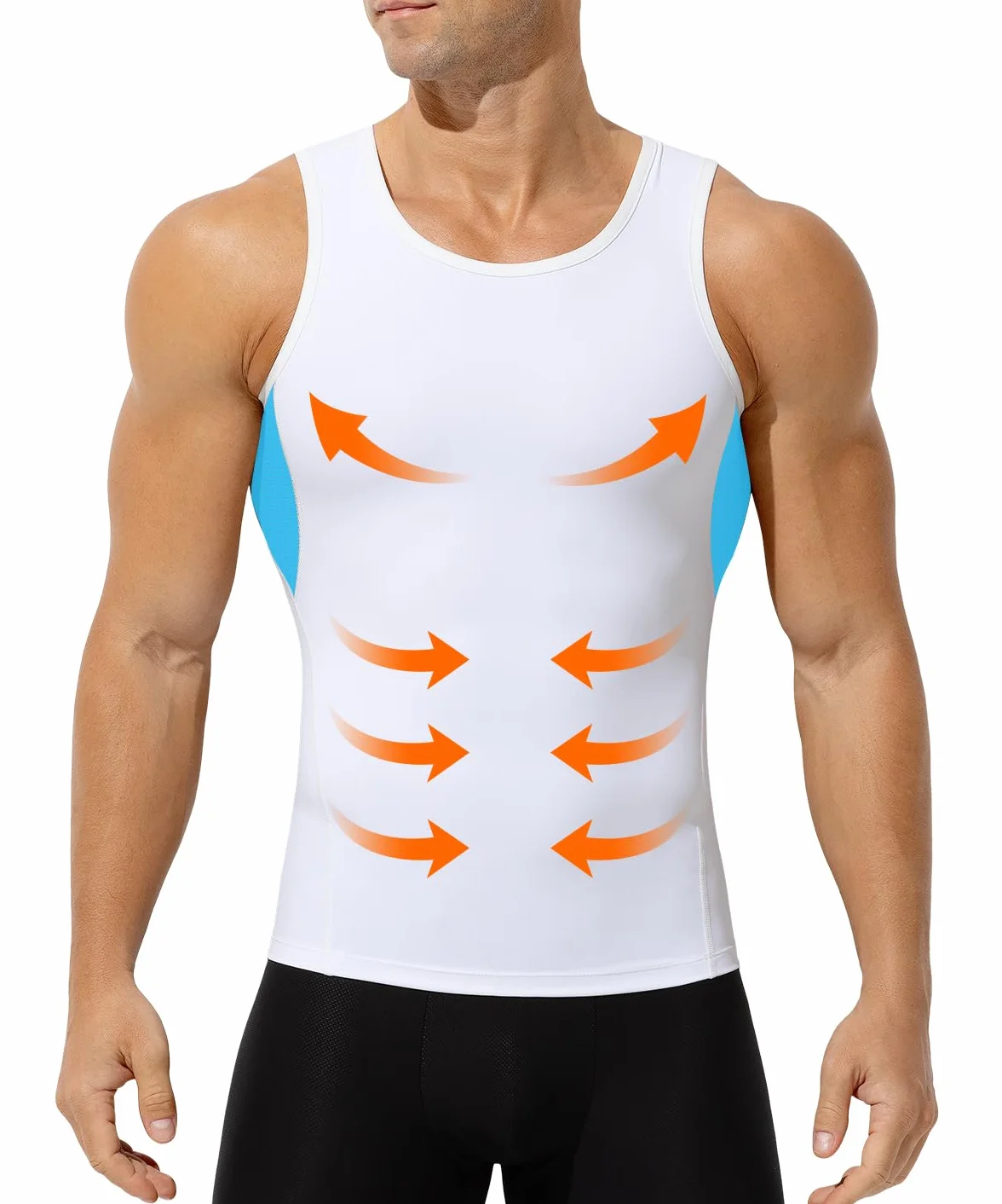 Męska koszulka kompresyjna, bez rękawów, podkoszulek typu tank top, wyszczuplający brzuch
