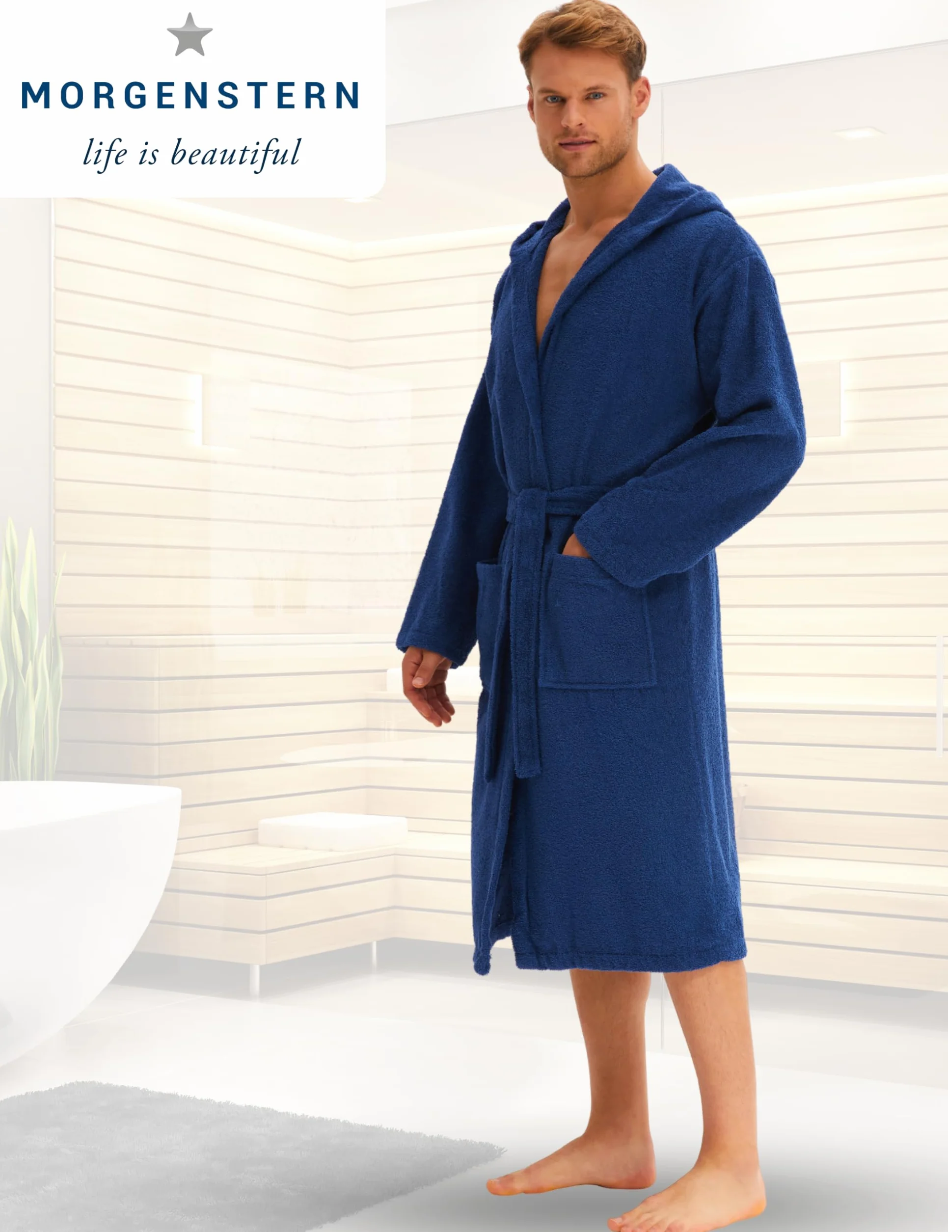 Morgenstern szlafrok męski kimono bawełna ekologiczna