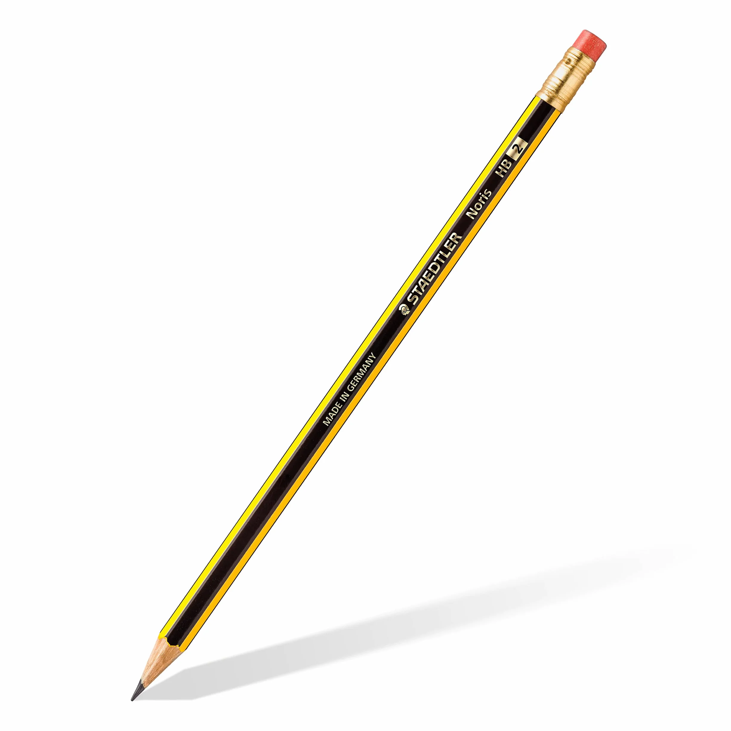 STAEDTLER 122-2 BK10 Noris ołówek (HB, sześciokątny, z gumką, zestaw 10 niezwykle odpornych na złamania ołówków, wysoka jakość, wyprodukowano w Niemczech, sprawdzony klasyk)