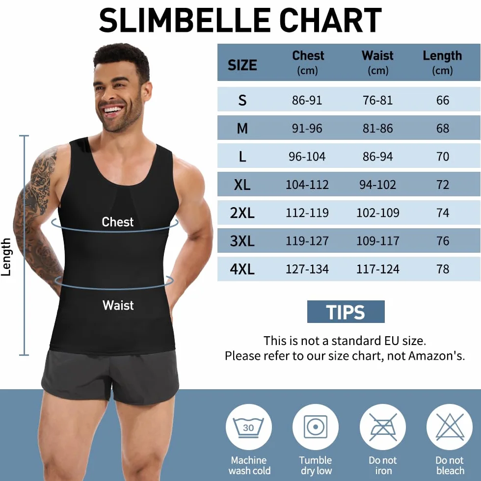 SLIMBELLE Kamizelka kompresyjna męska bielizna modelująca sylwetkę dla mężczyzn