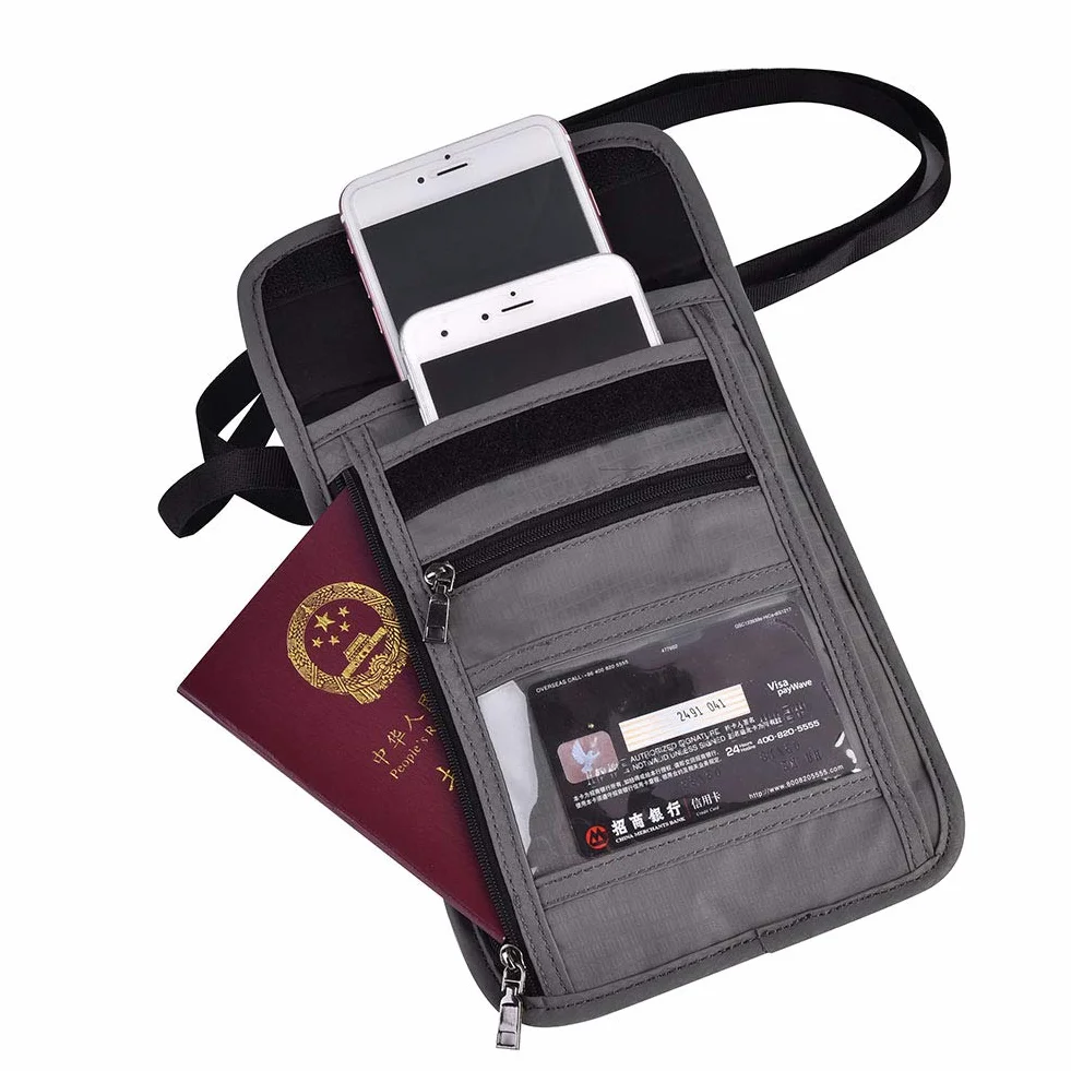 Torba na szyję na paszport, etui na paszport i dowód osobisty Portfel etui na szyję Nylonowe etui