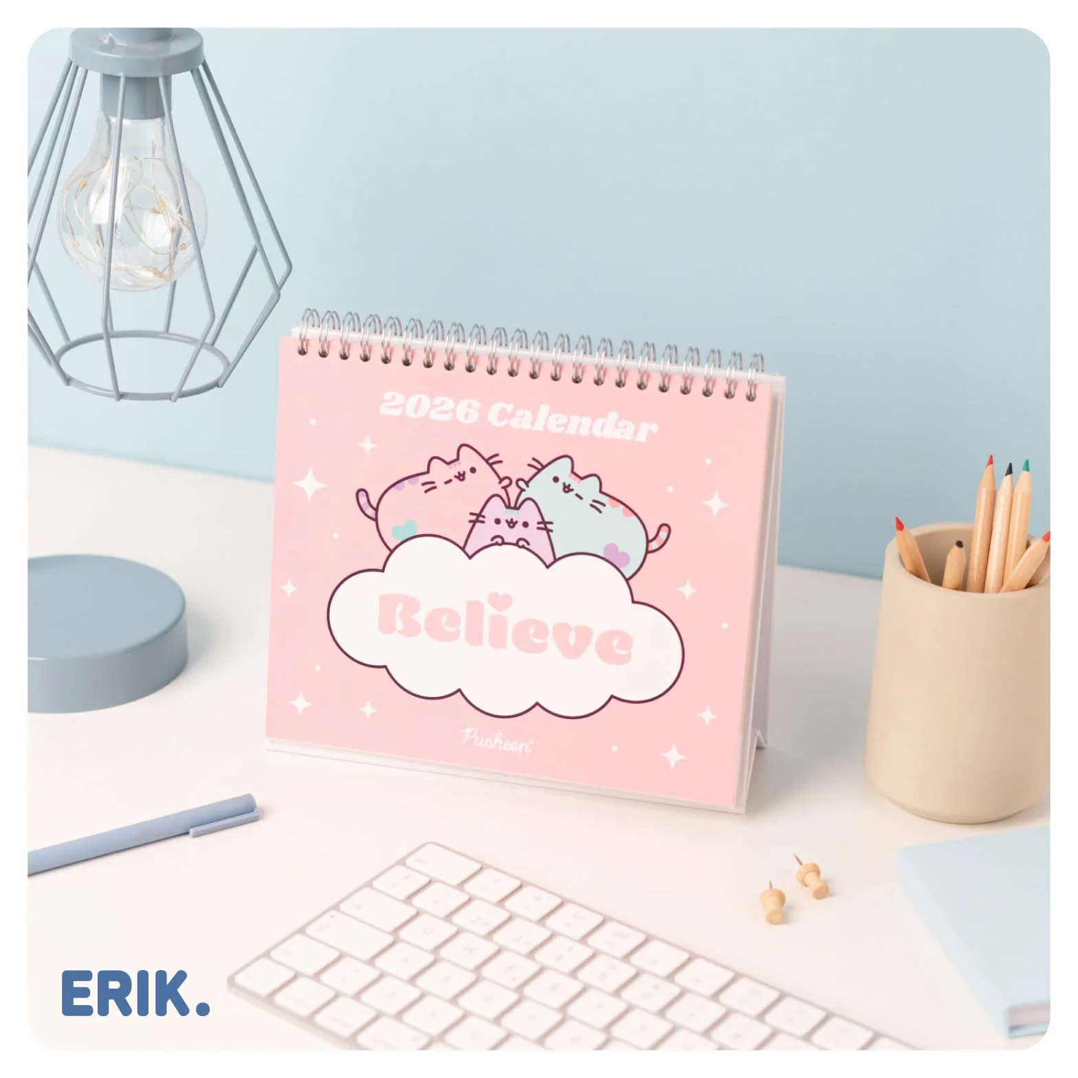 Grupo Erik Desk Calendar 2026 - Pusheen Calendar 2026 Month To View | Monthly Desk Planner, Desktop Gifts Under 10 Pounds | Pusheen Gifts For Cat Lovers