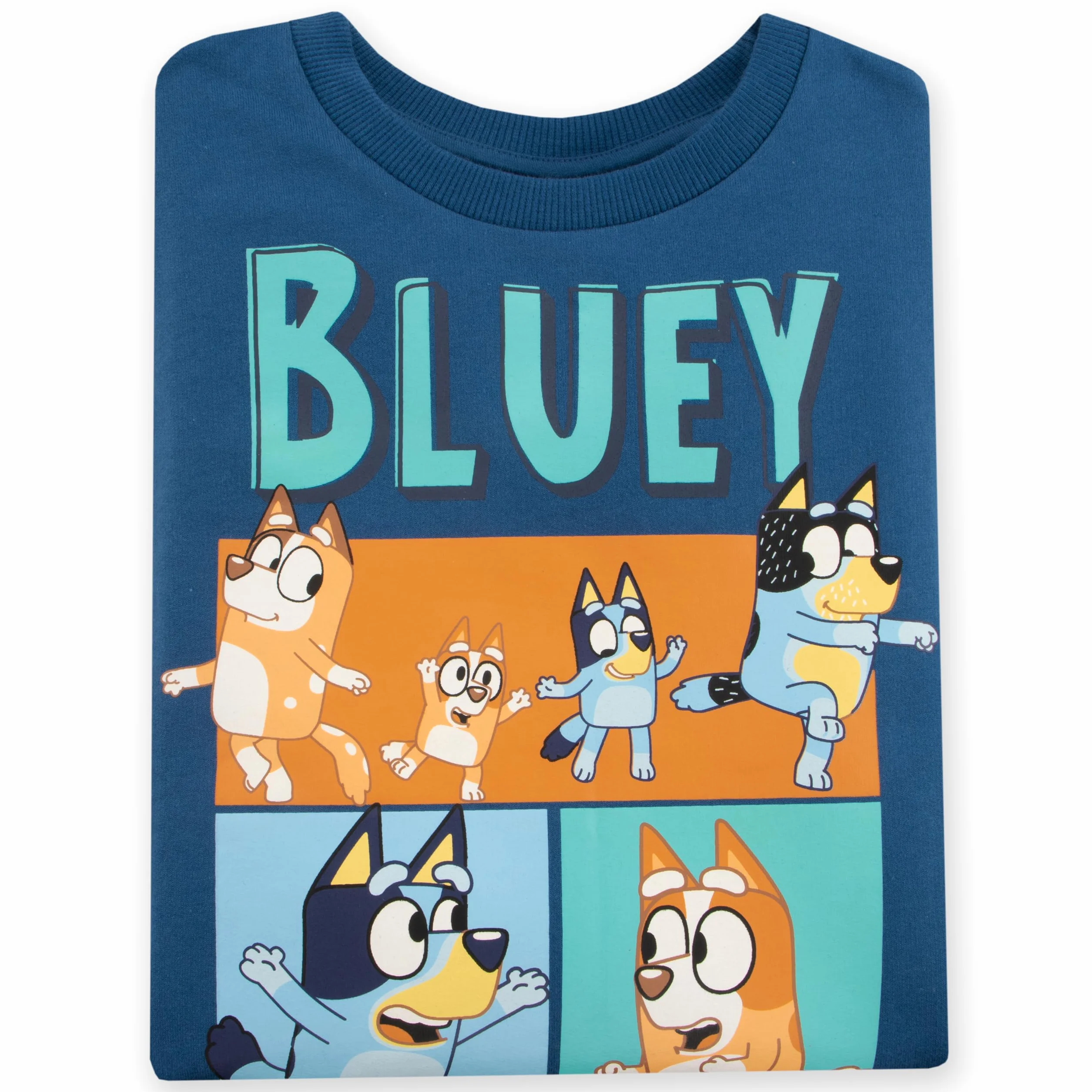 Bluey Sweter | Męska Bluza | Sweter Z Okrągłym Kołnierzem Rodzina Heeler Dla Chłopców