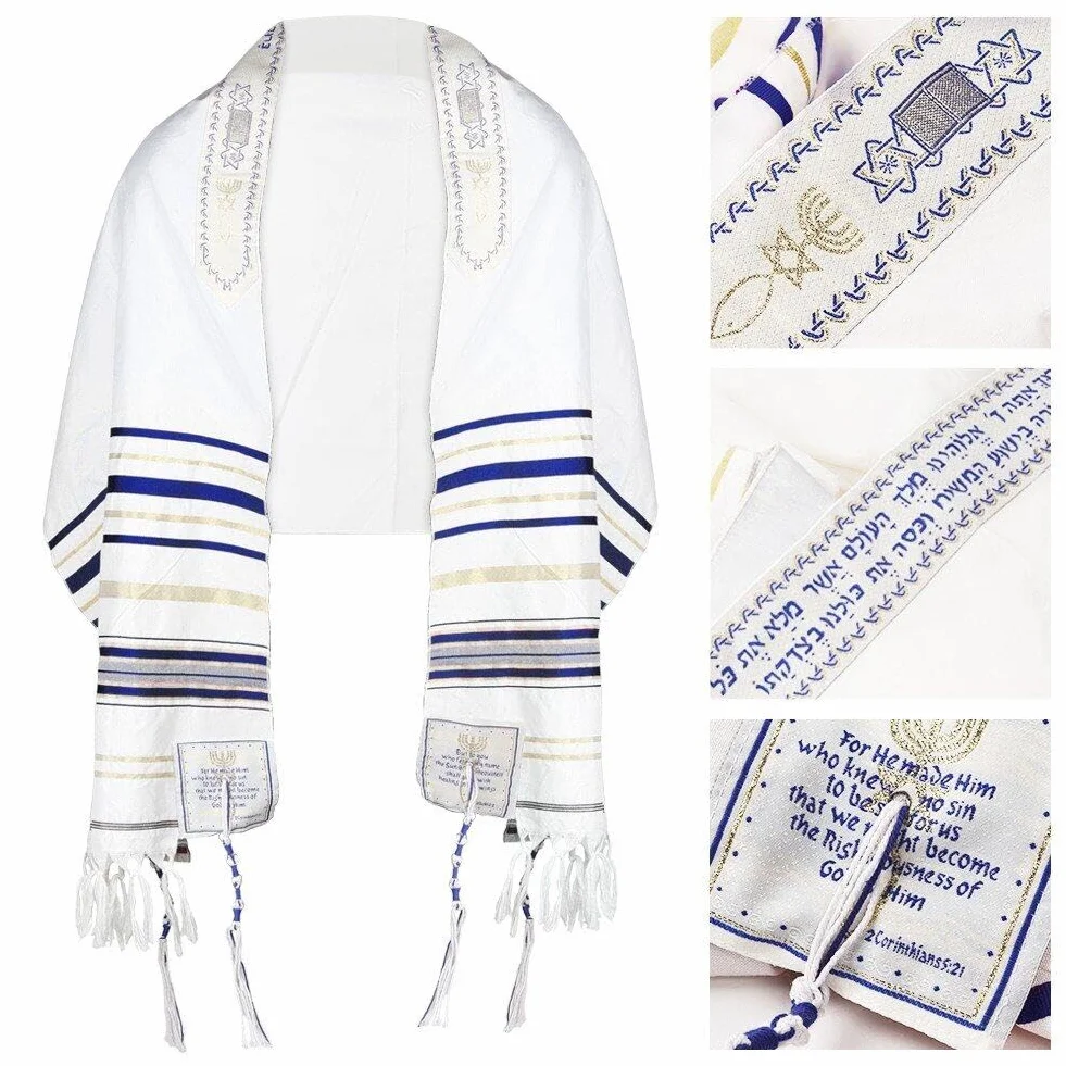 Yeshua World Light Mesjański talit szal modlitewny szalik modlitewny z materiałową torbą Izrael okłady szal dla mężczyzn kobiet