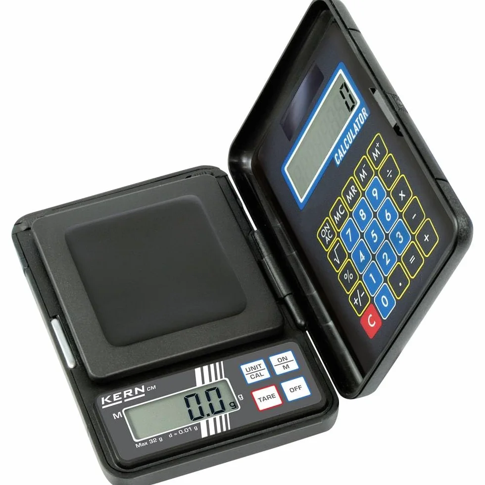 KERN waga kieszonkowa CM 320-1N (zakres ważenia maks. 320 g, odczyt 0,1 g, z wbudowanym kalkulatorem, w zestawie baterie), średnia